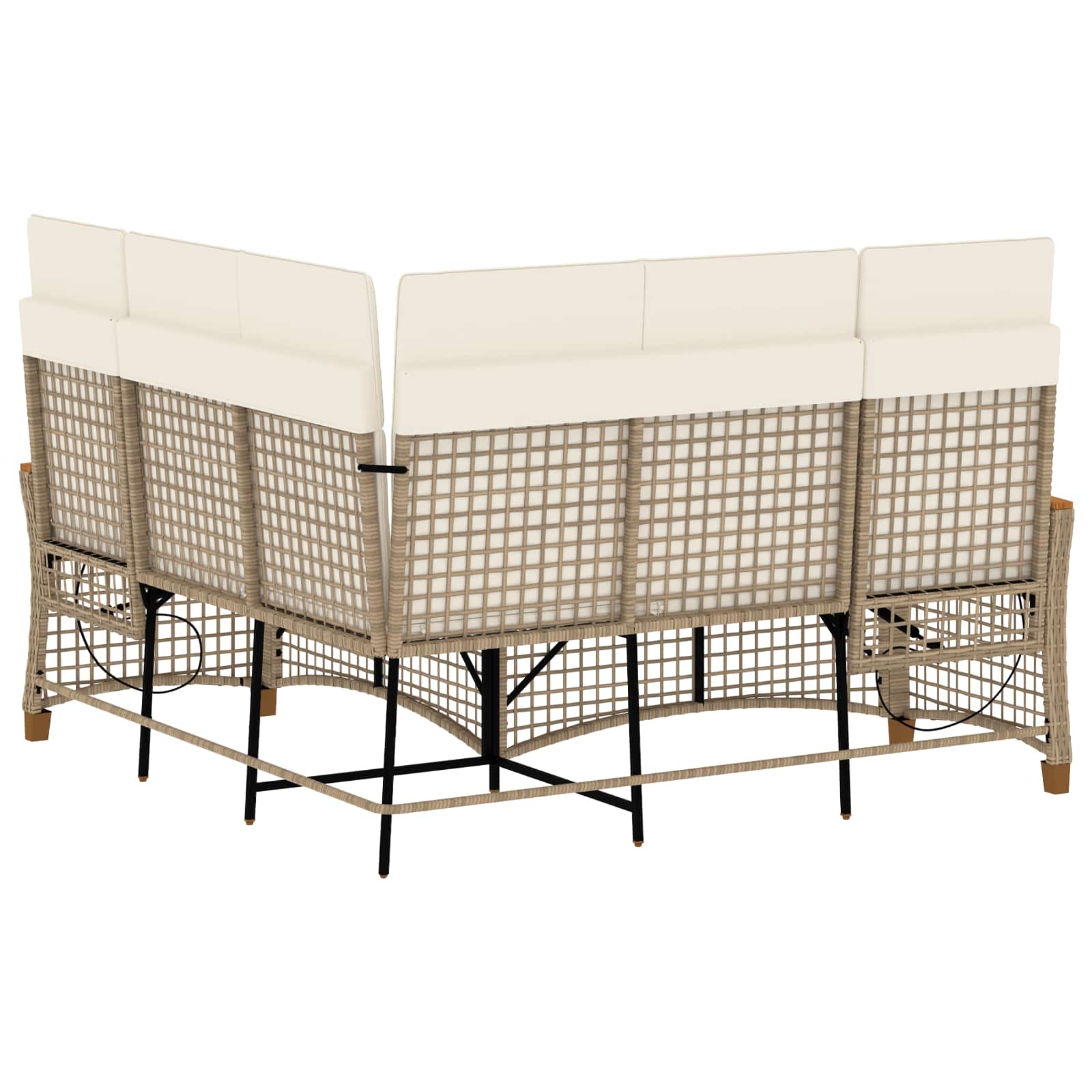 Garden Adjustable Sofa Set Beige and Cream White