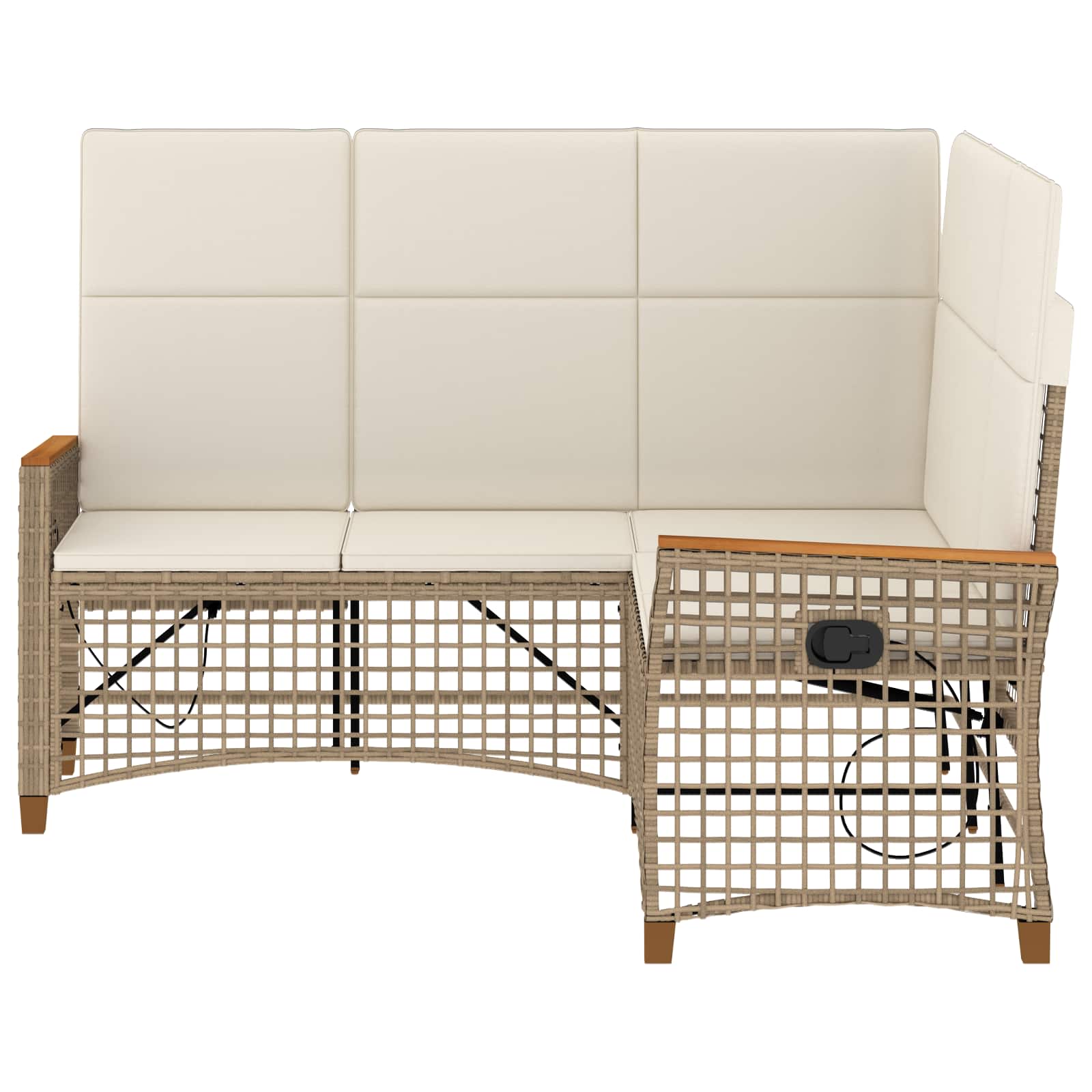 Garden Adjustable Sofa Set Beige and Cream White
