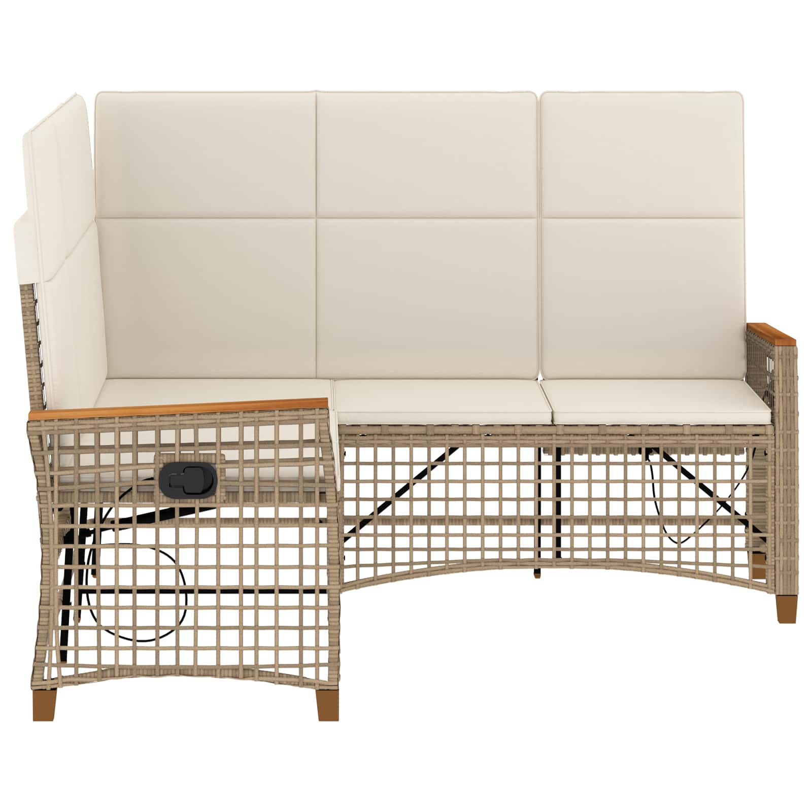Garden Adjustable Sofa Set Beige and Cream White