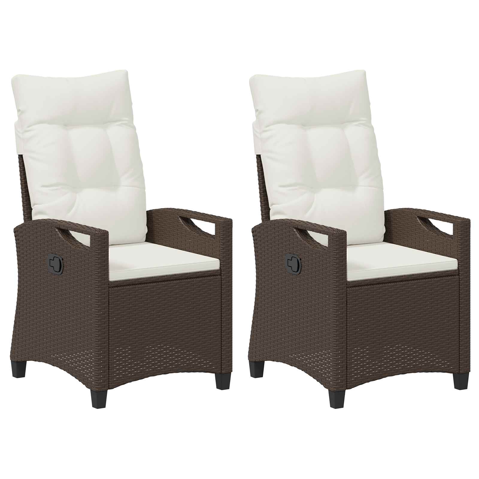 Garden Chair 2 pcs Brown and Cream 56 x 60 x 112 cm