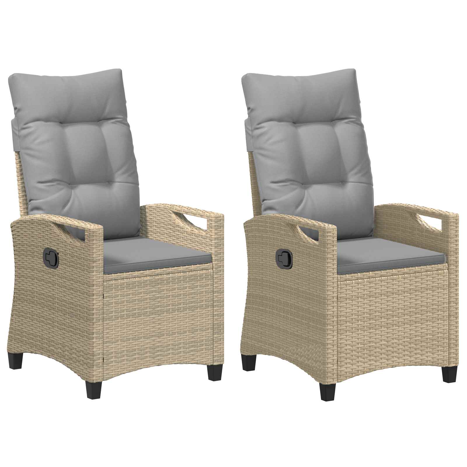 Sodo Kėdė 2 pcs Bežinė ir šviesiai pilka 56 x 60 x 112 cm