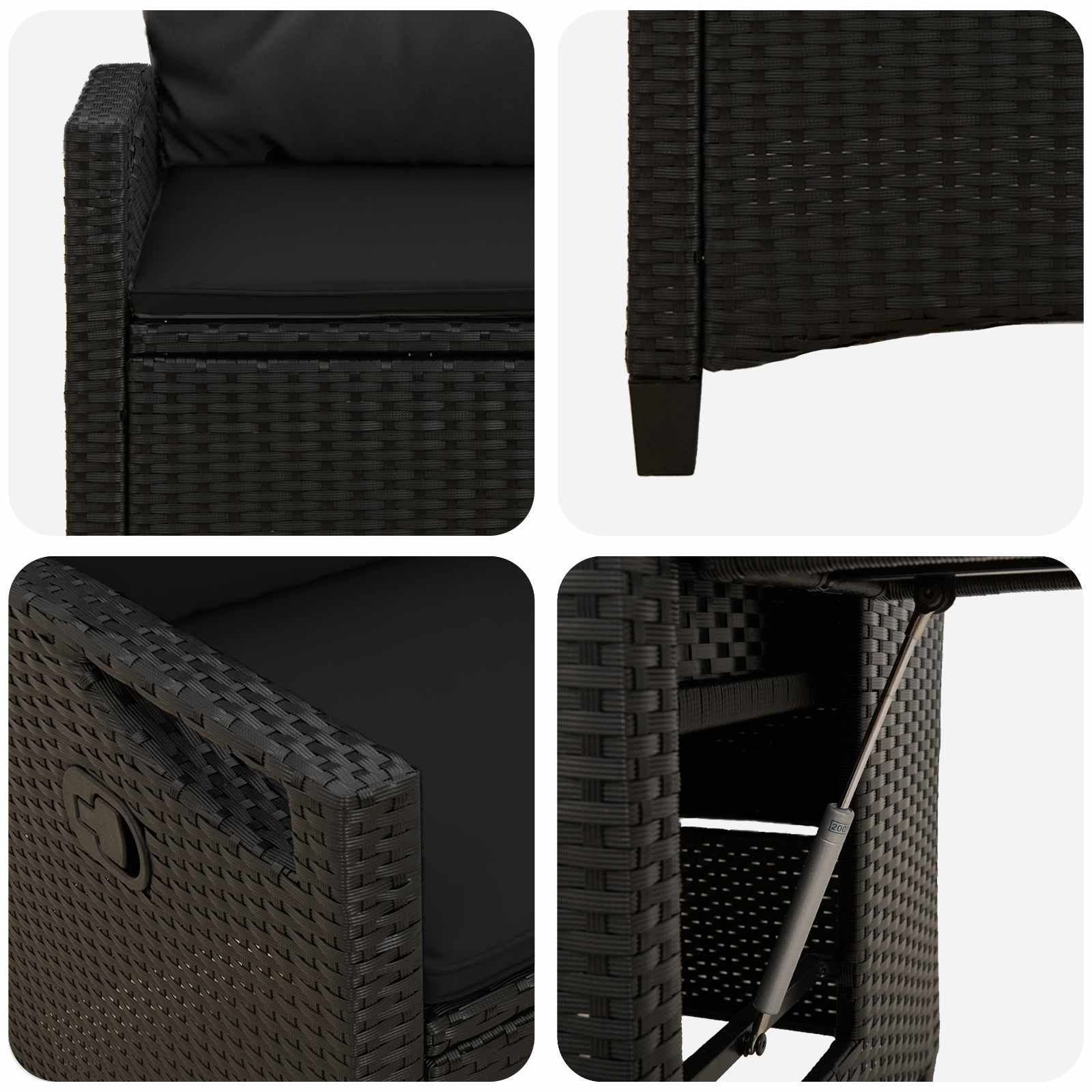 Folding Garden Chairs Black 56 x 60 x 112 cm