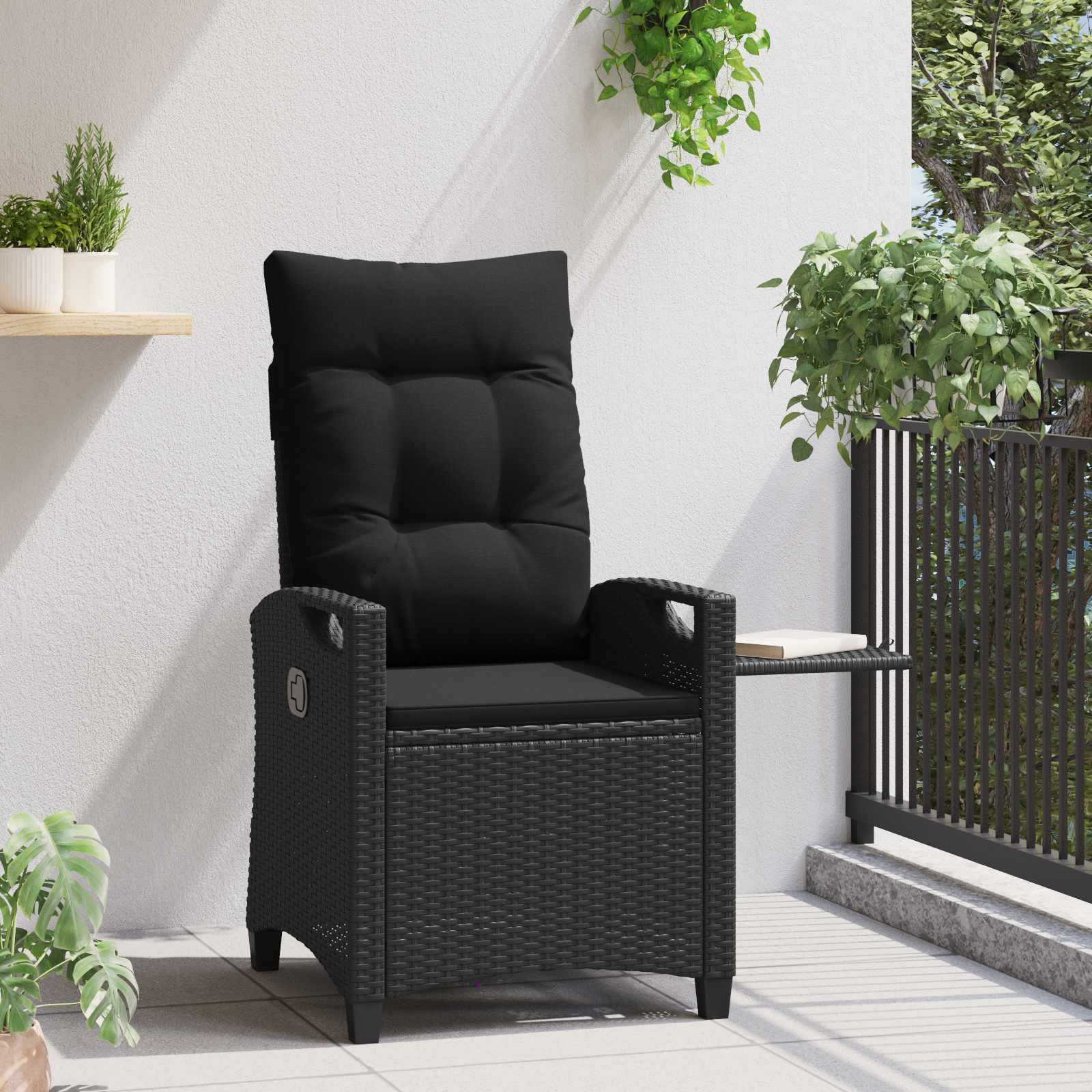 Folding Garden Chairs Black 56 x 60 x 112 cm