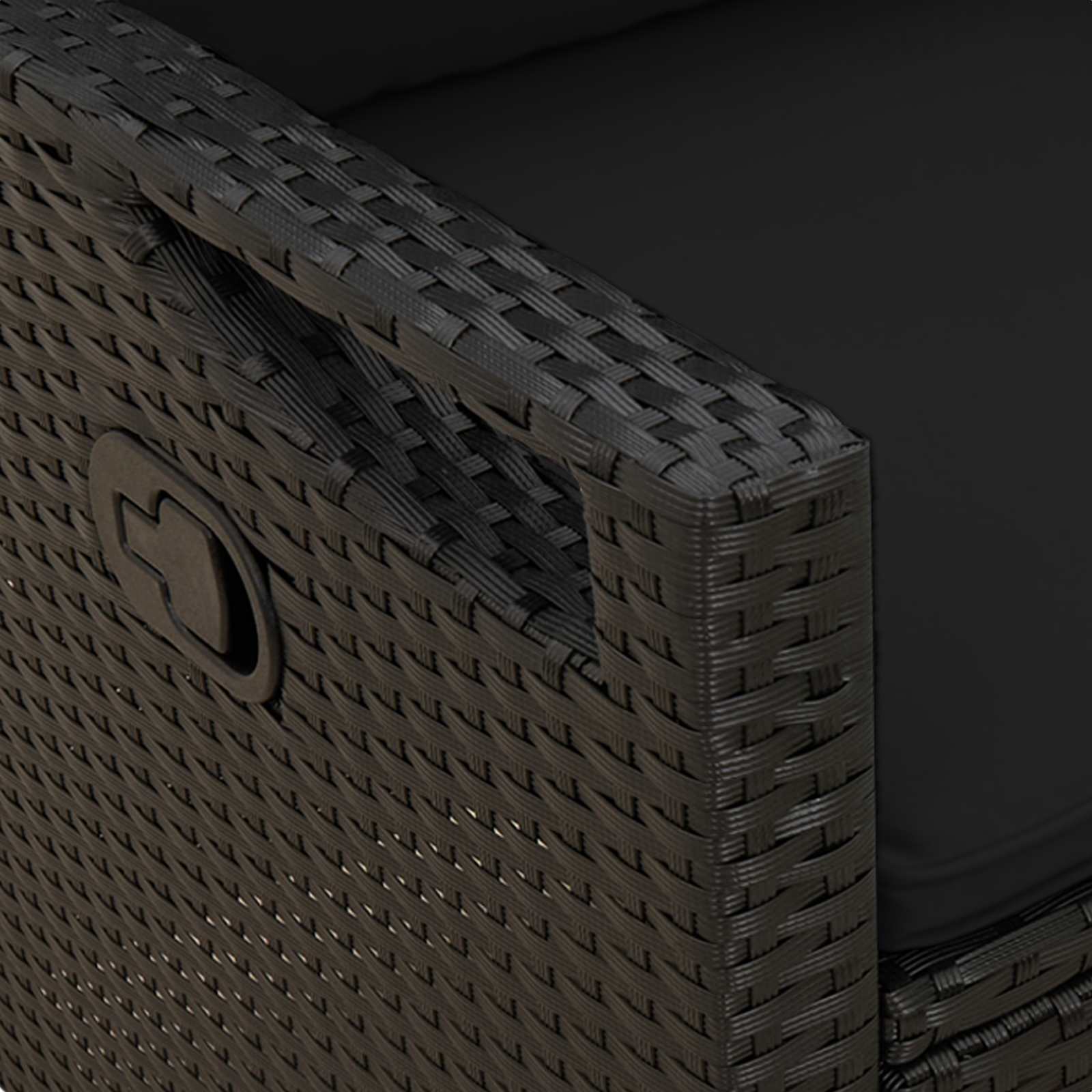 Sodo suolas Juoda 105 x 60 x 112 cm Plienas ir poliesteris
