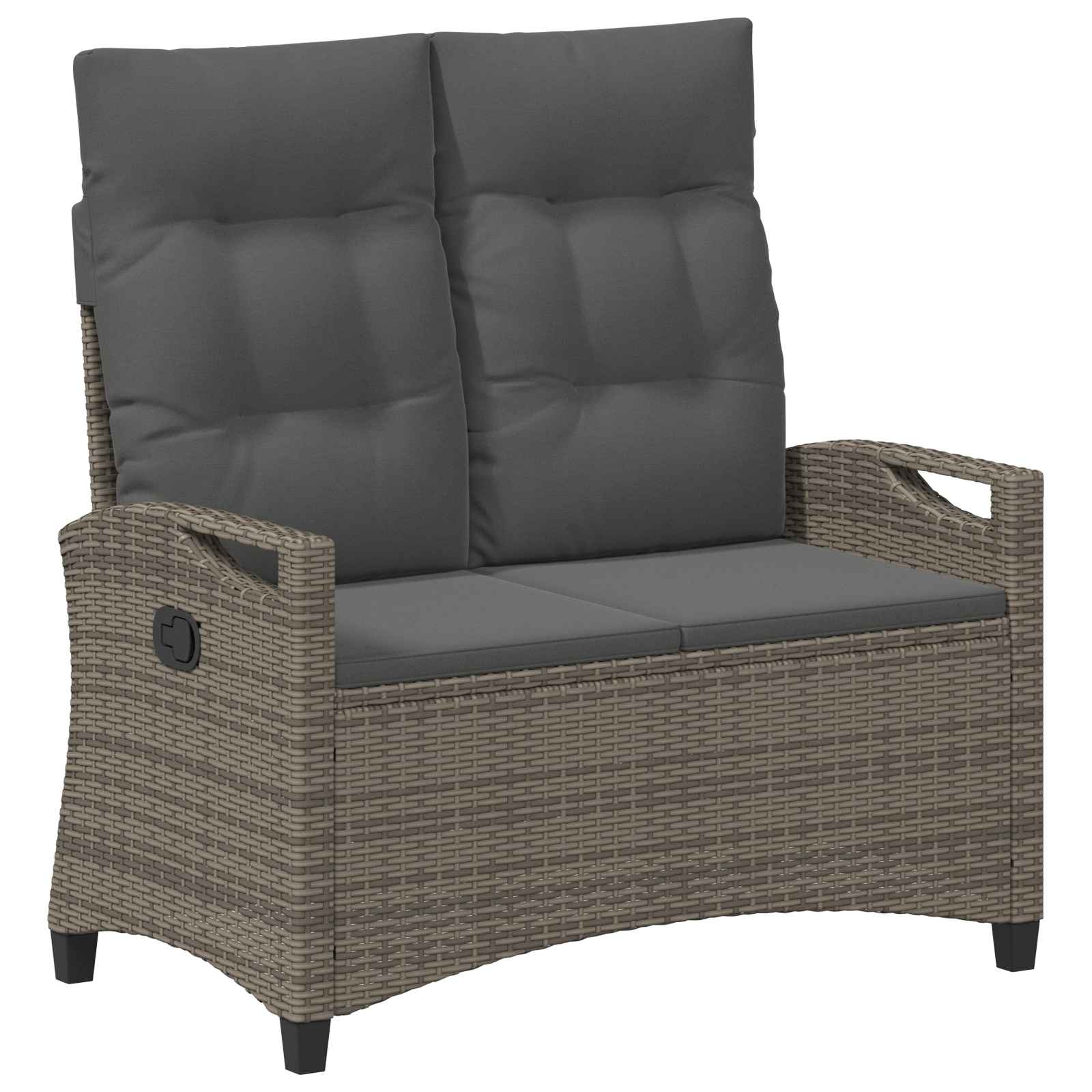 Sodo suolas su pagalve Pilka ir tamsiai pilka 105 x 60 x 112 cm