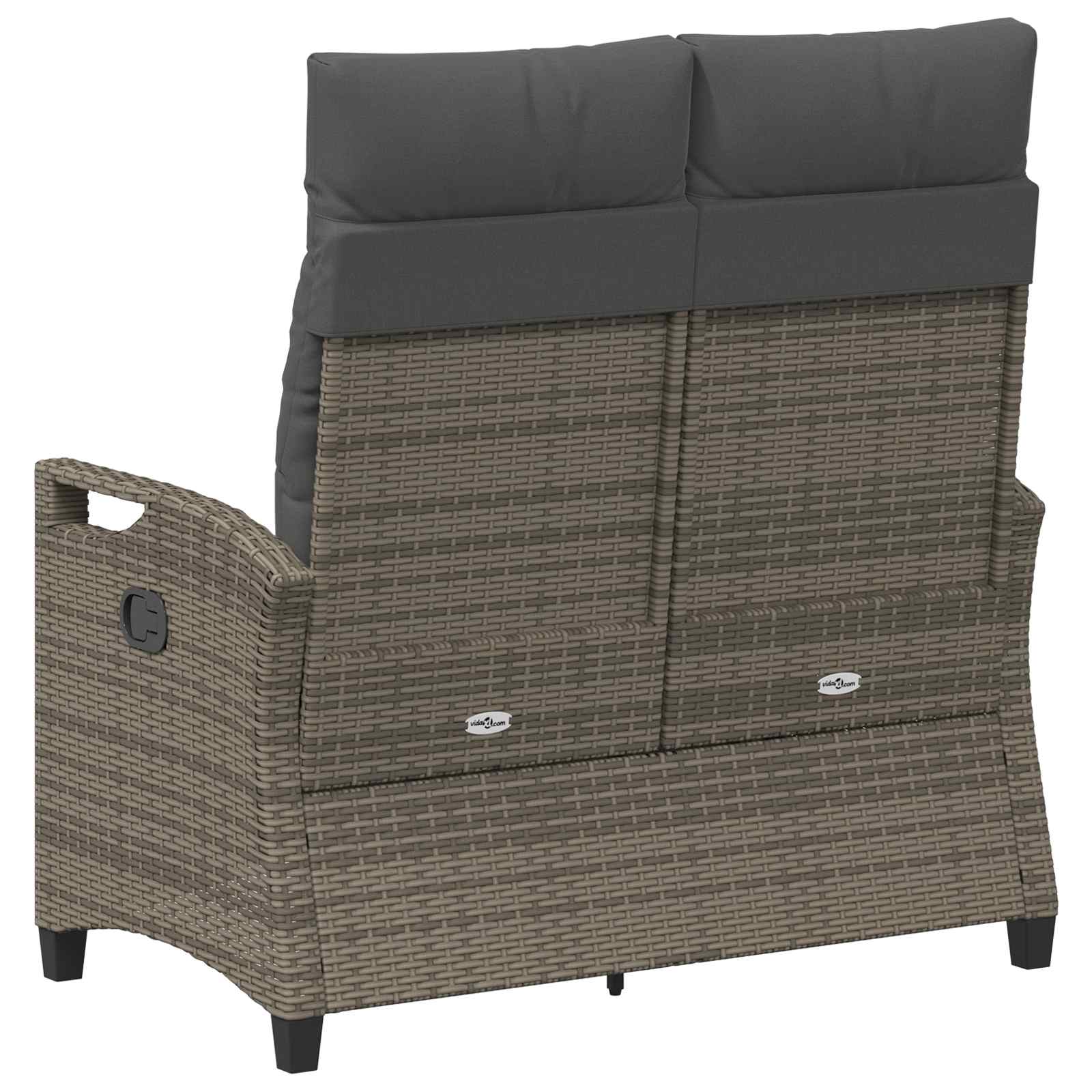 Sodo suolas su pagalve Pilka ir tamsiai pilka 105 x 60 x 112 cm