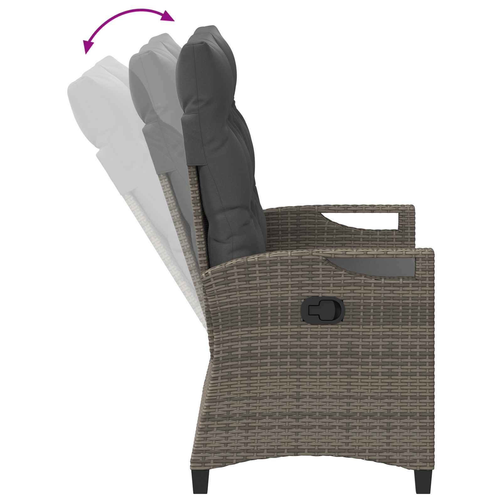 Sodo suolas su pagalve Pilka ir tamsiai pilka 105 x 60 x 112 cm