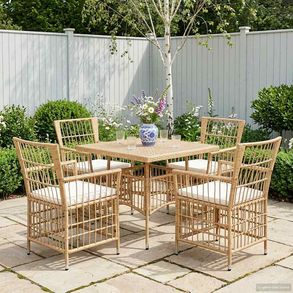 Sodo kėdės 4 vnt. Natūrali