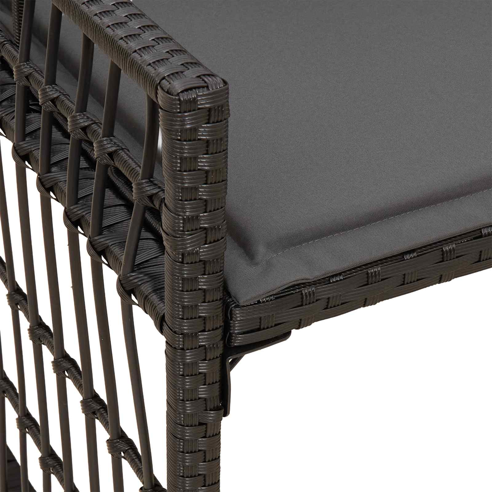 Outdoor bench Simple Black and dark grey 116 x 55 x 82 cm