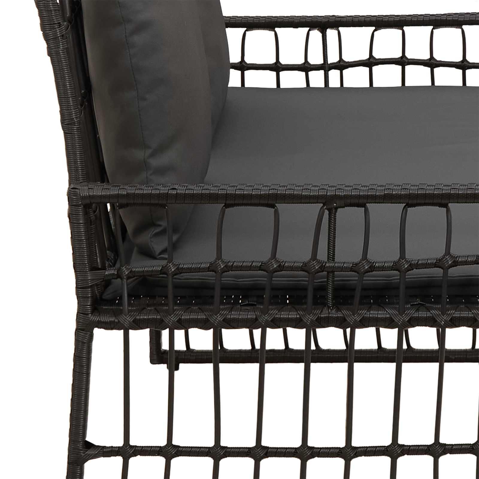 Outdoor bench Simple Black and dark grey 116 x 55 x 82 cm
