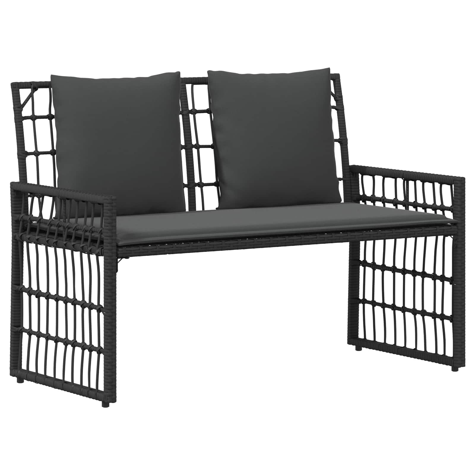 Outdoor bench Simple Black and dark grey 116 x 55 x 82 cm