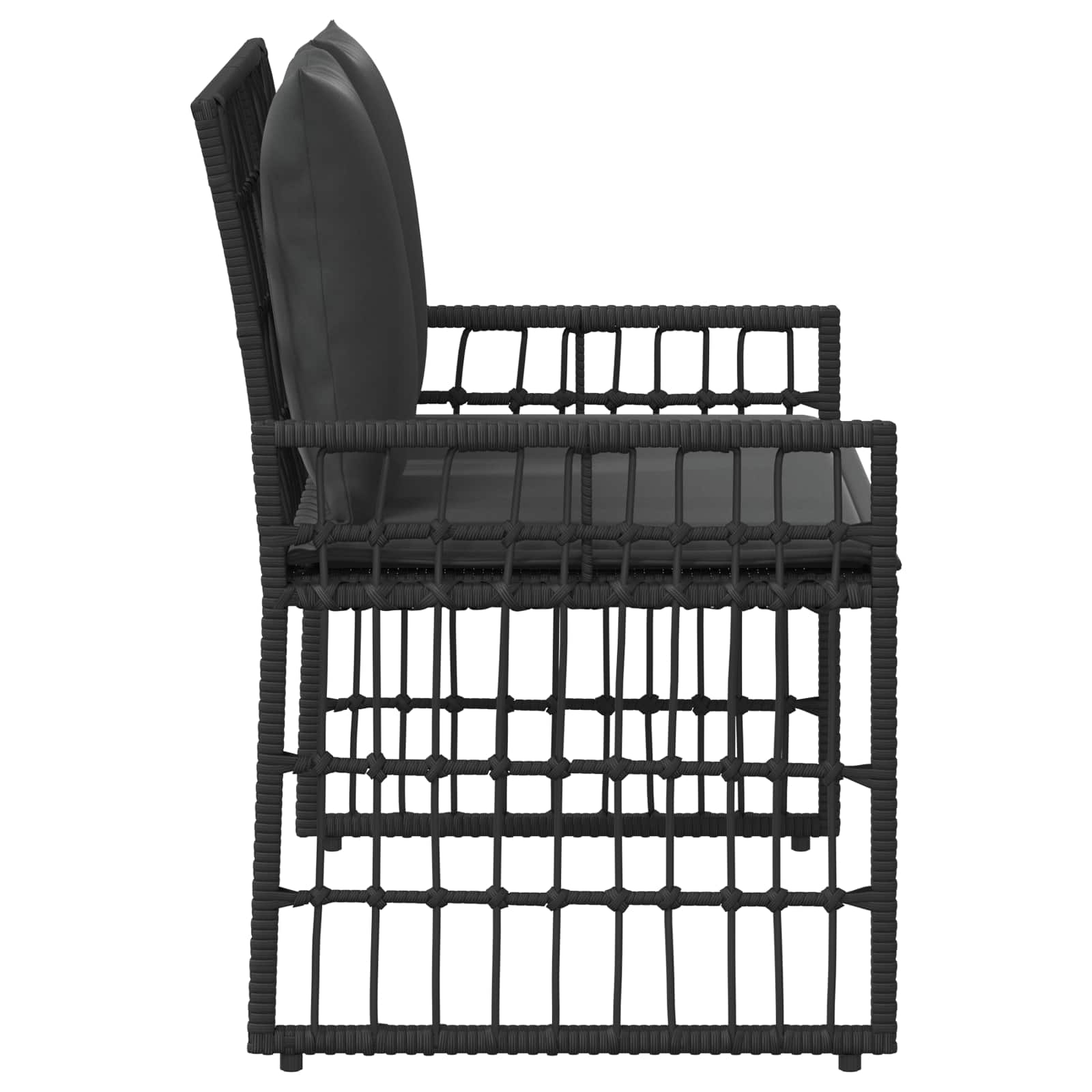 Outdoor bench Simple Black and dark grey 116 x 55 x 82 cm