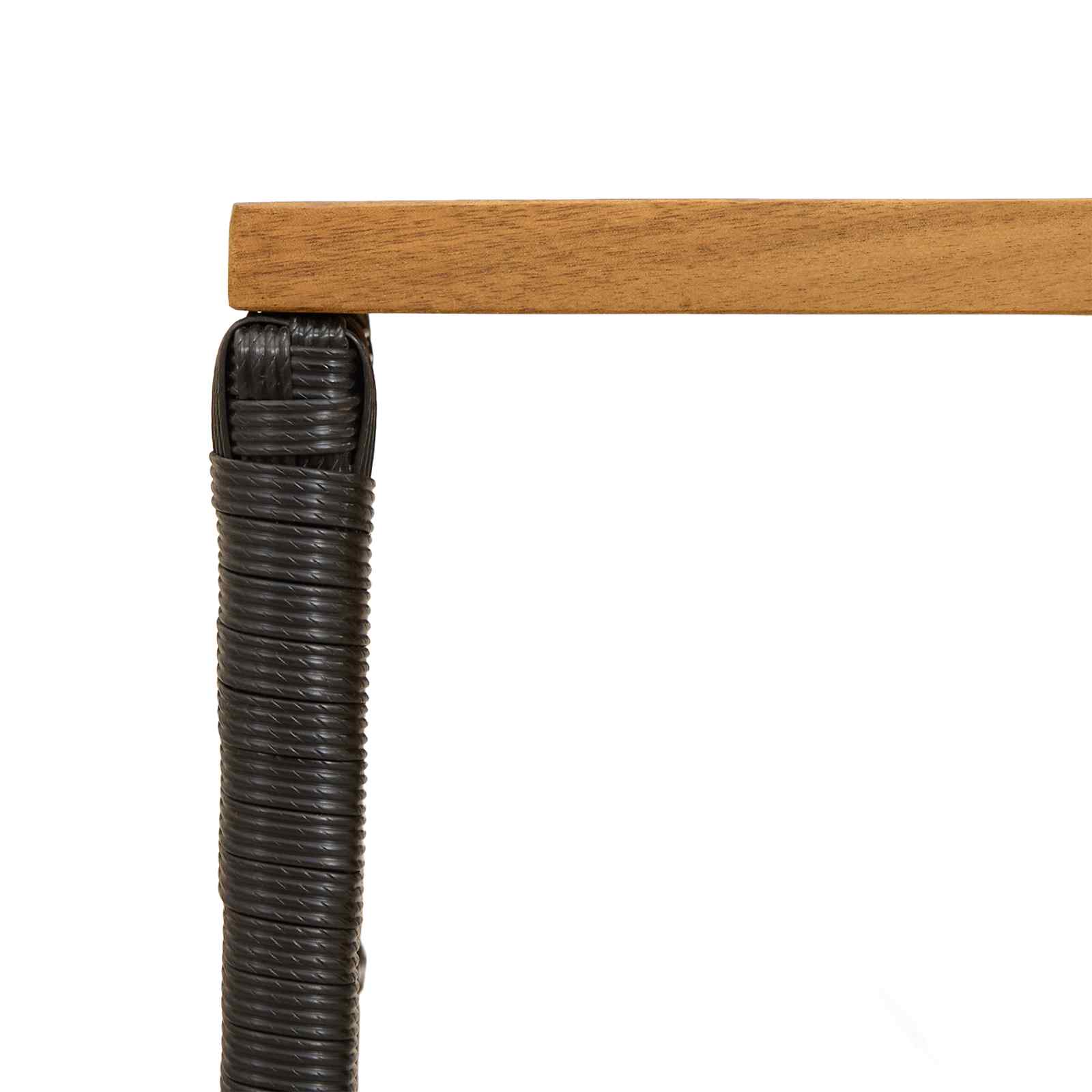 Lauko stalas Juodas 80 x 40 x 40 cm Plienas ir poli ratanas