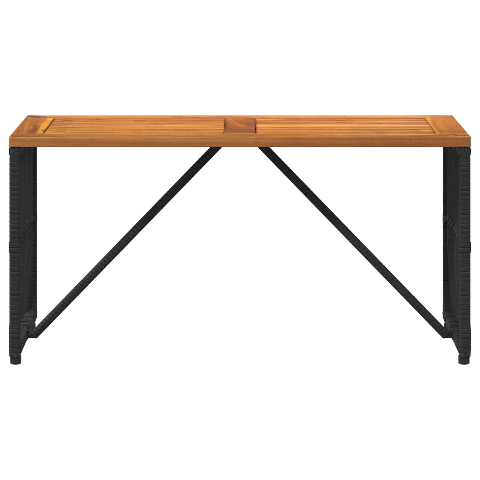 Lauko stalas Juodas 80 x 40 x 40 cm Plienas ir poli ratanas
