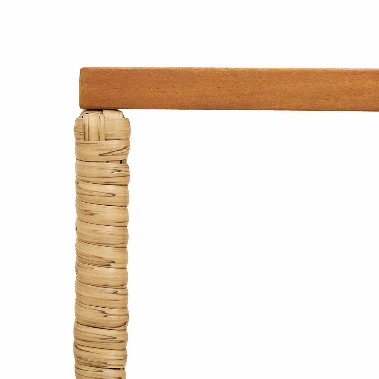 Lauko stalas Natūrali 80 x 40 x 40 cm Plienas ir poli ratanas