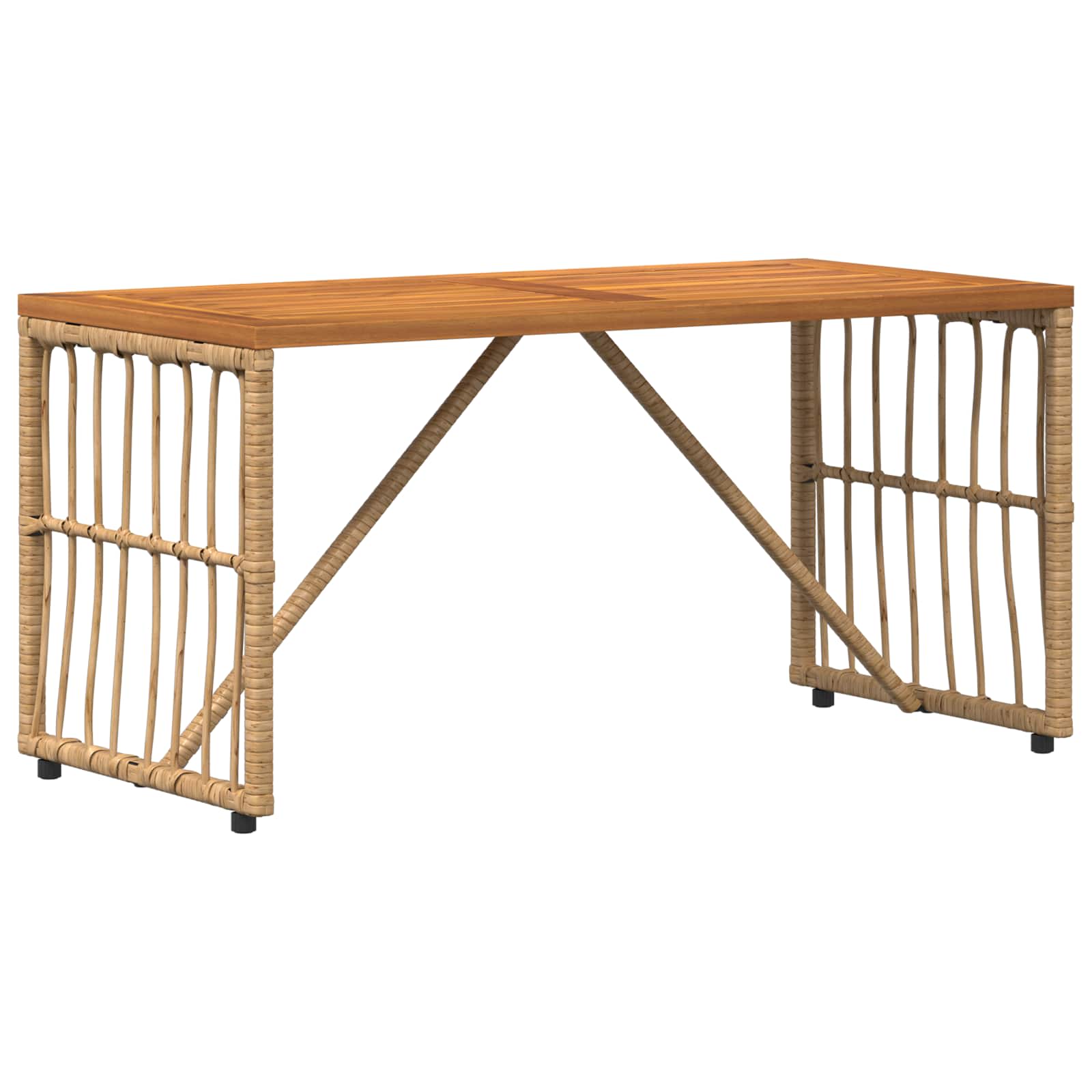 Lauko stalas Natūrali 80 x 40 x 40 cm Plienas ir poli ratanas