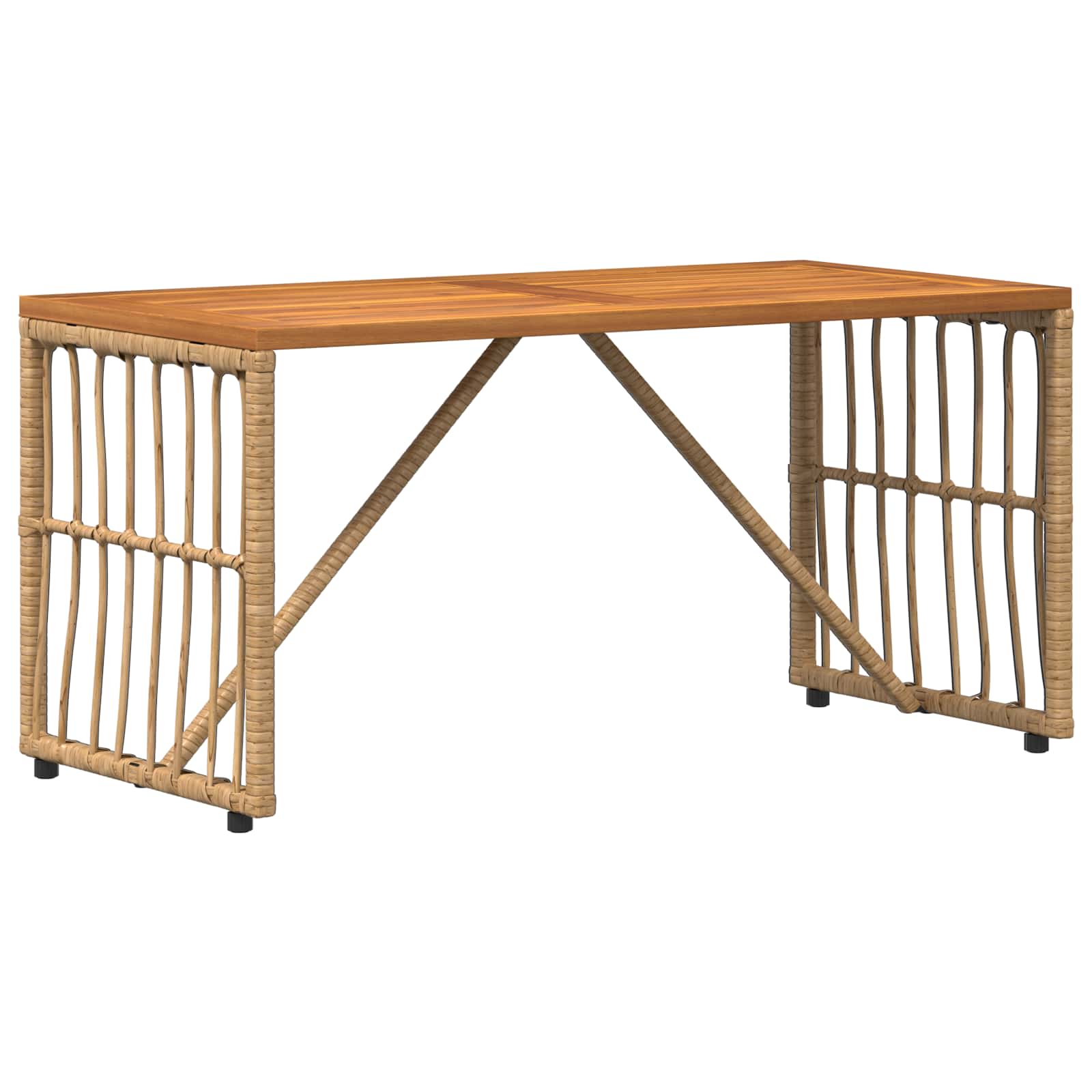 Lauko stalas Natūrali 80 x 40 x 40 cm Plienas ir poli ratanas