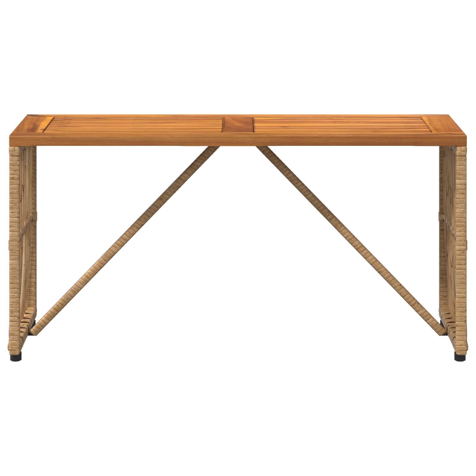 Lauko stalas Natūrali 80 x 40 x 40 cm Plienas ir poli ratanas