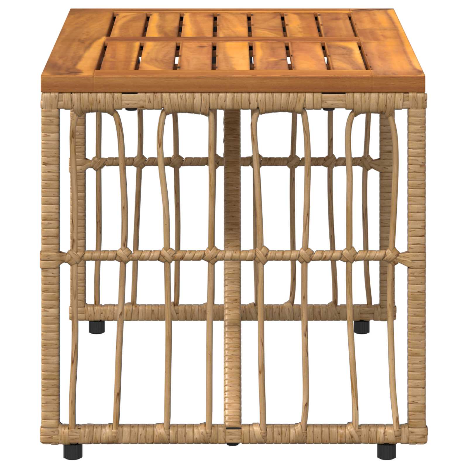 Lauko stalas Natūrali 80 x 40 x 40 cm Plienas ir poli ratanas