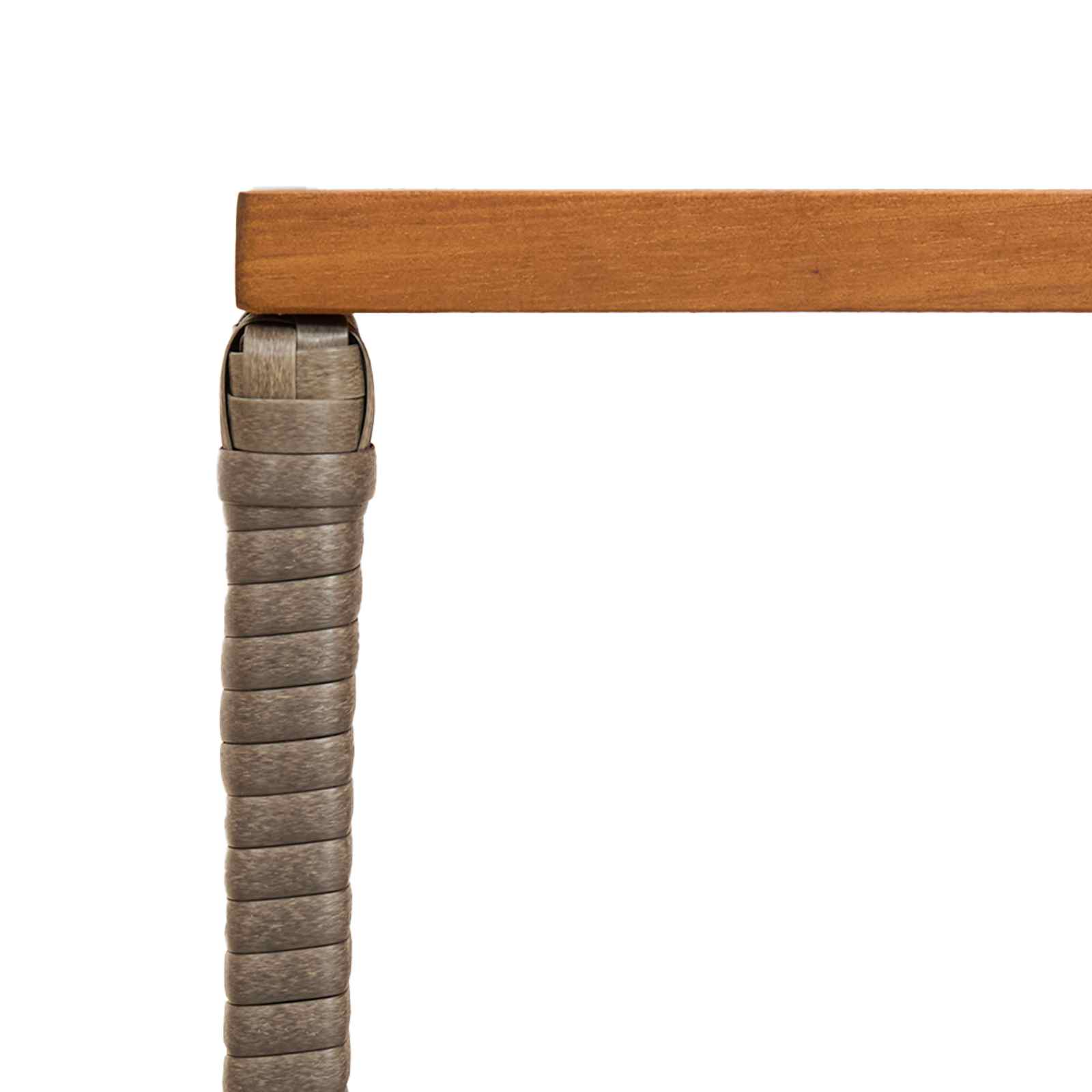 Lauko stalas Pilka 80 x 40 x 40 cm Plienas ir poli ratanas