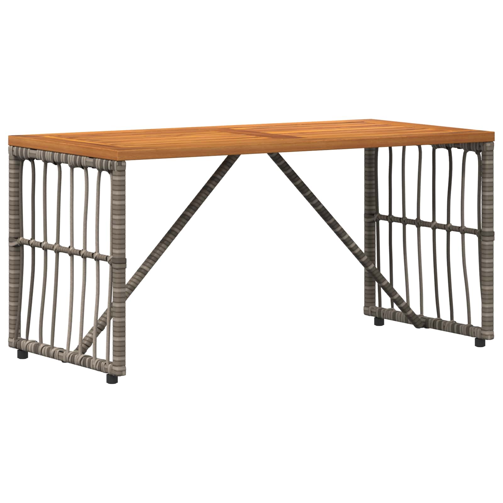 Lauko stalas Pilka 80 x 40 x 40 cm Plienas ir poli ratanas