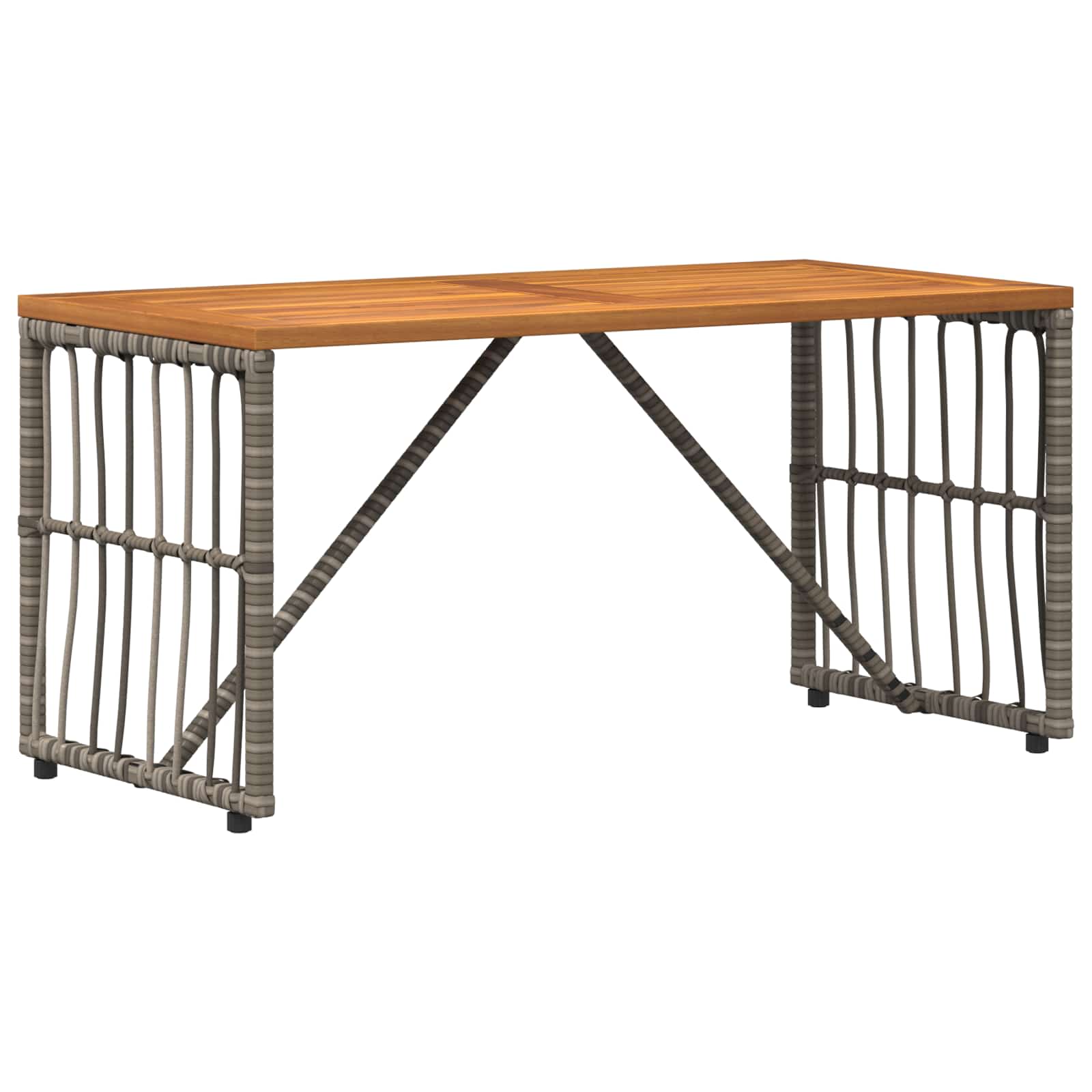 Lauko stalas Pilka 80 x 40 x 40 cm Plienas ir poli ratanas