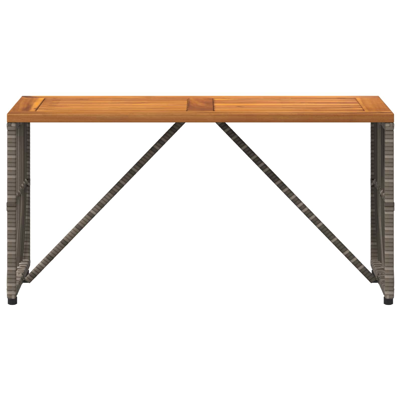 Lauko stalas Pilka 80 x 40 x 40 cm Plienas ir poli ratanas