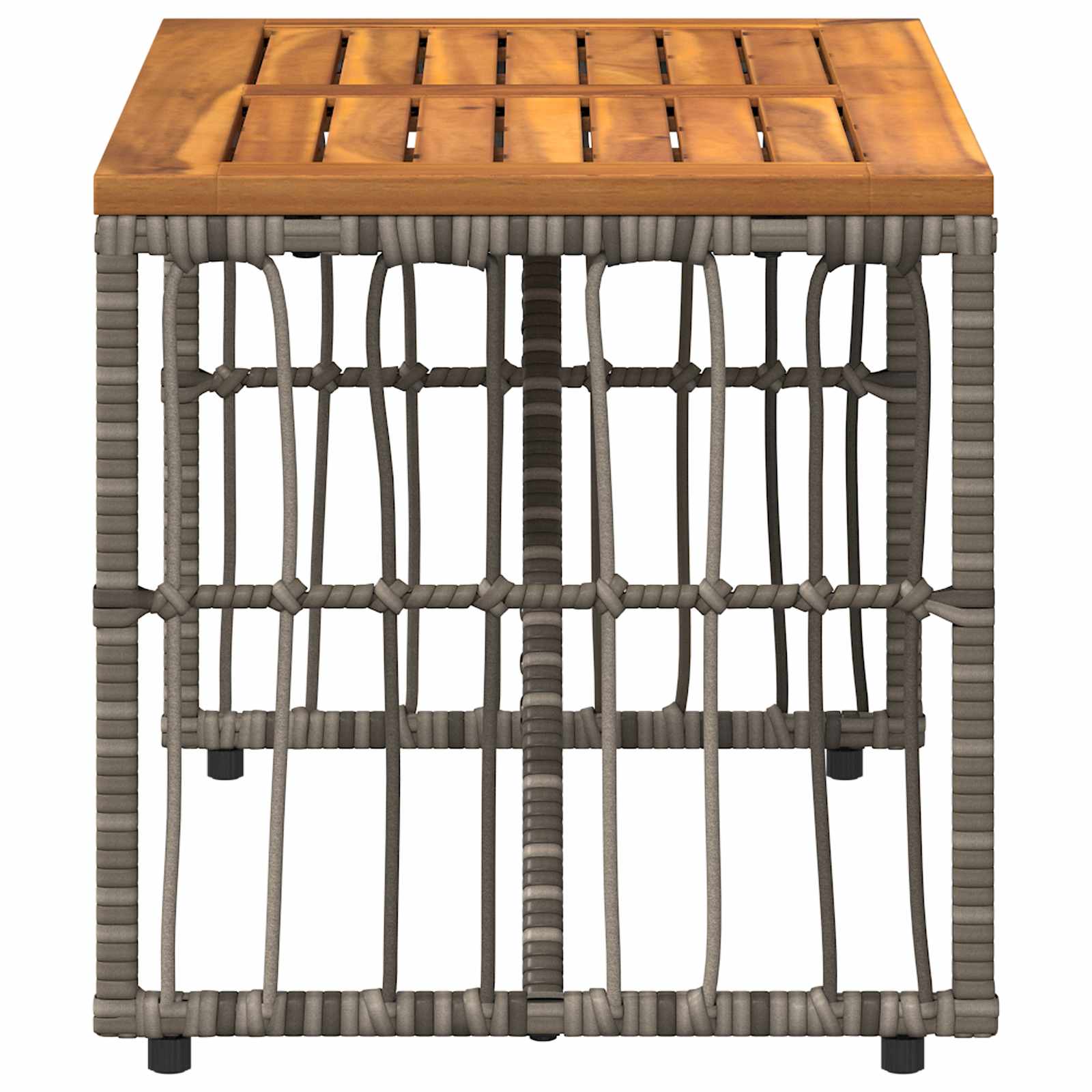 Lauko stalas Pilka 80 x 40 x 40 cm Plienas ir poli ratanas