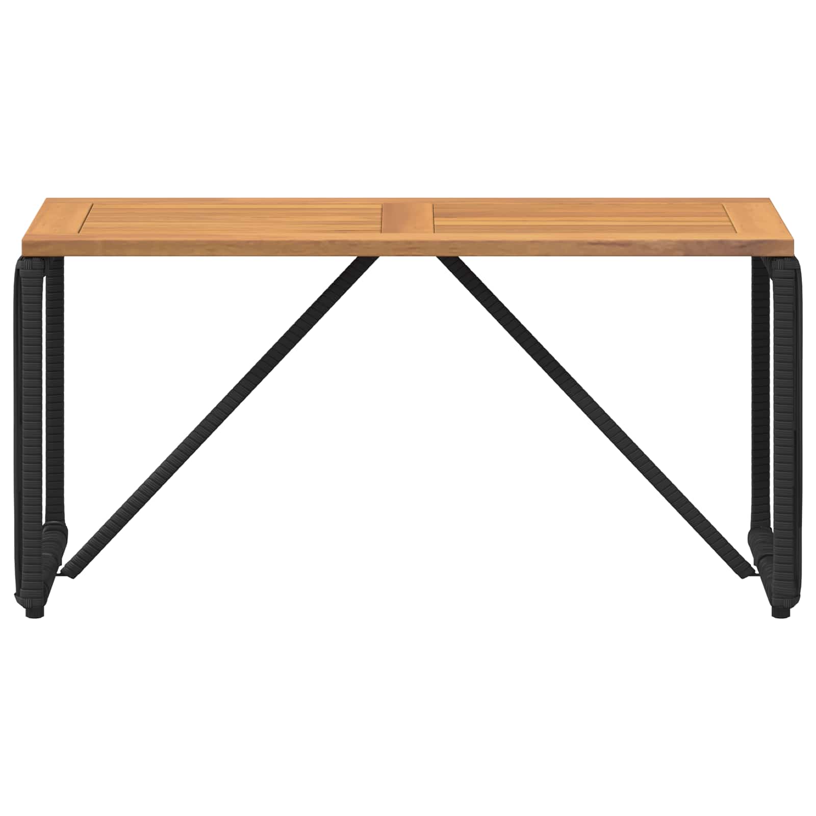 Lauko stalas Juoda ir Ruda 80 x 40 x 40 cm poliratanas