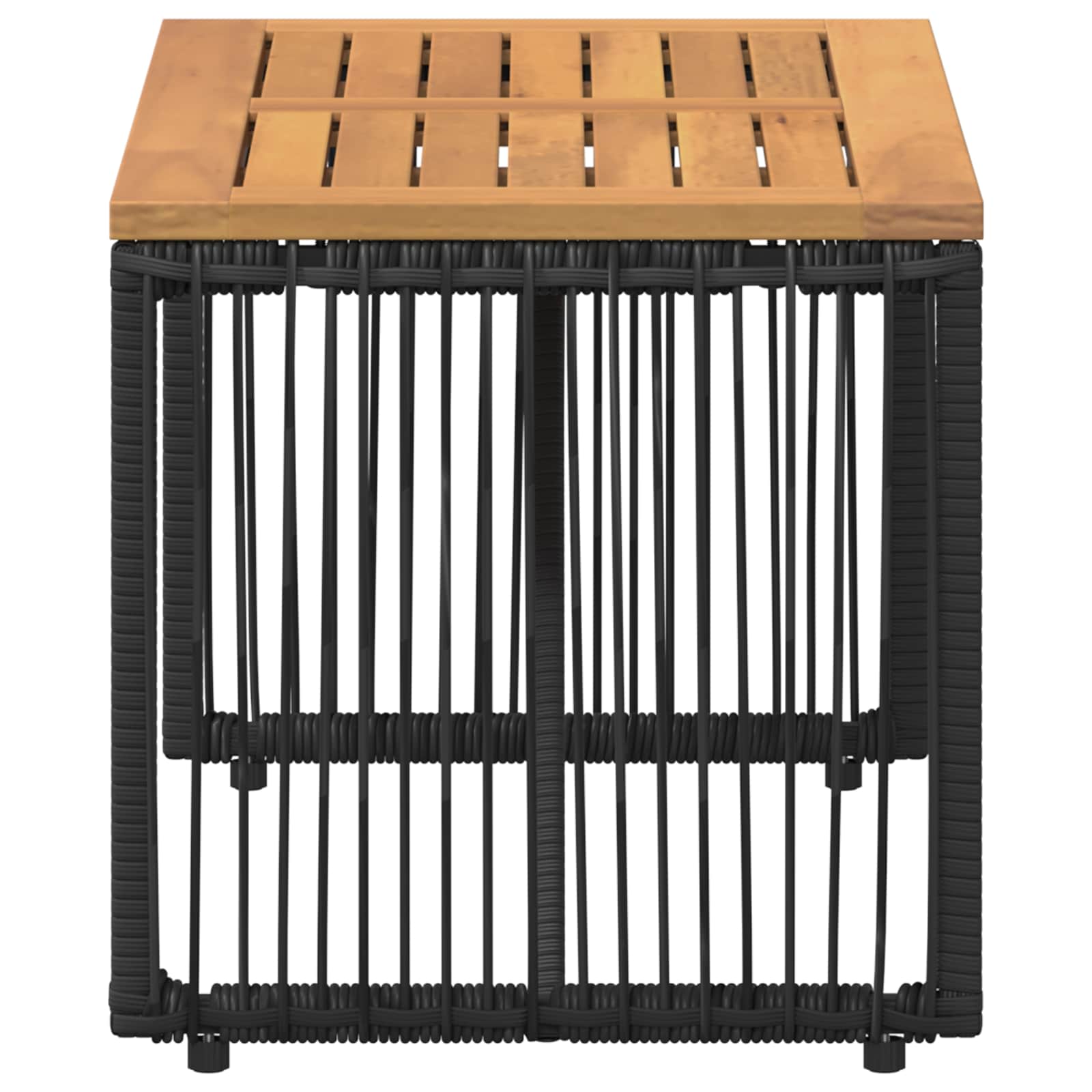 Lauko stalas Juoda ir Ruda 80 x 40 x 40 cm poliratanas