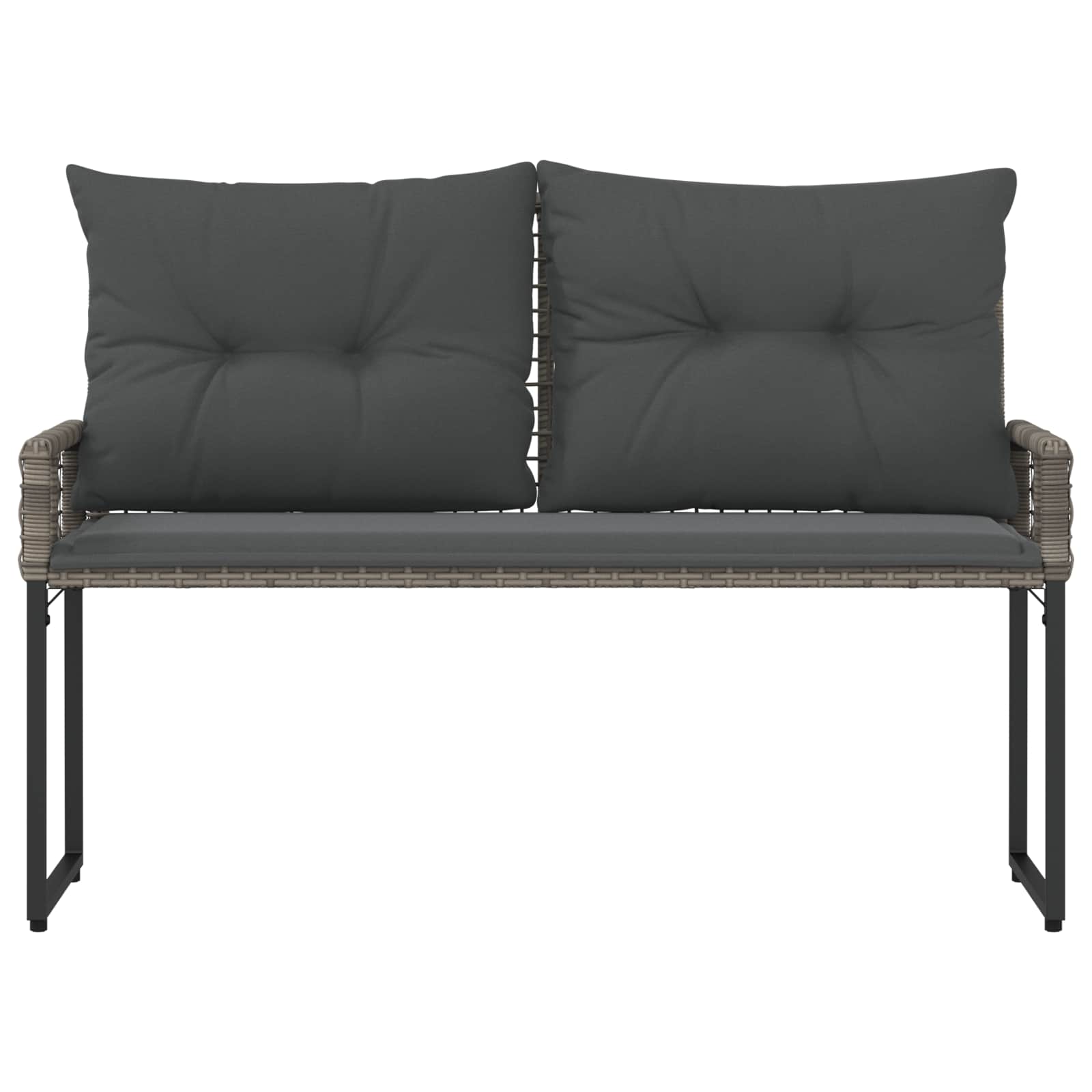 Lauko suolas Pilkas 118 x 55 x 82 cm PE rotangas ir audinys