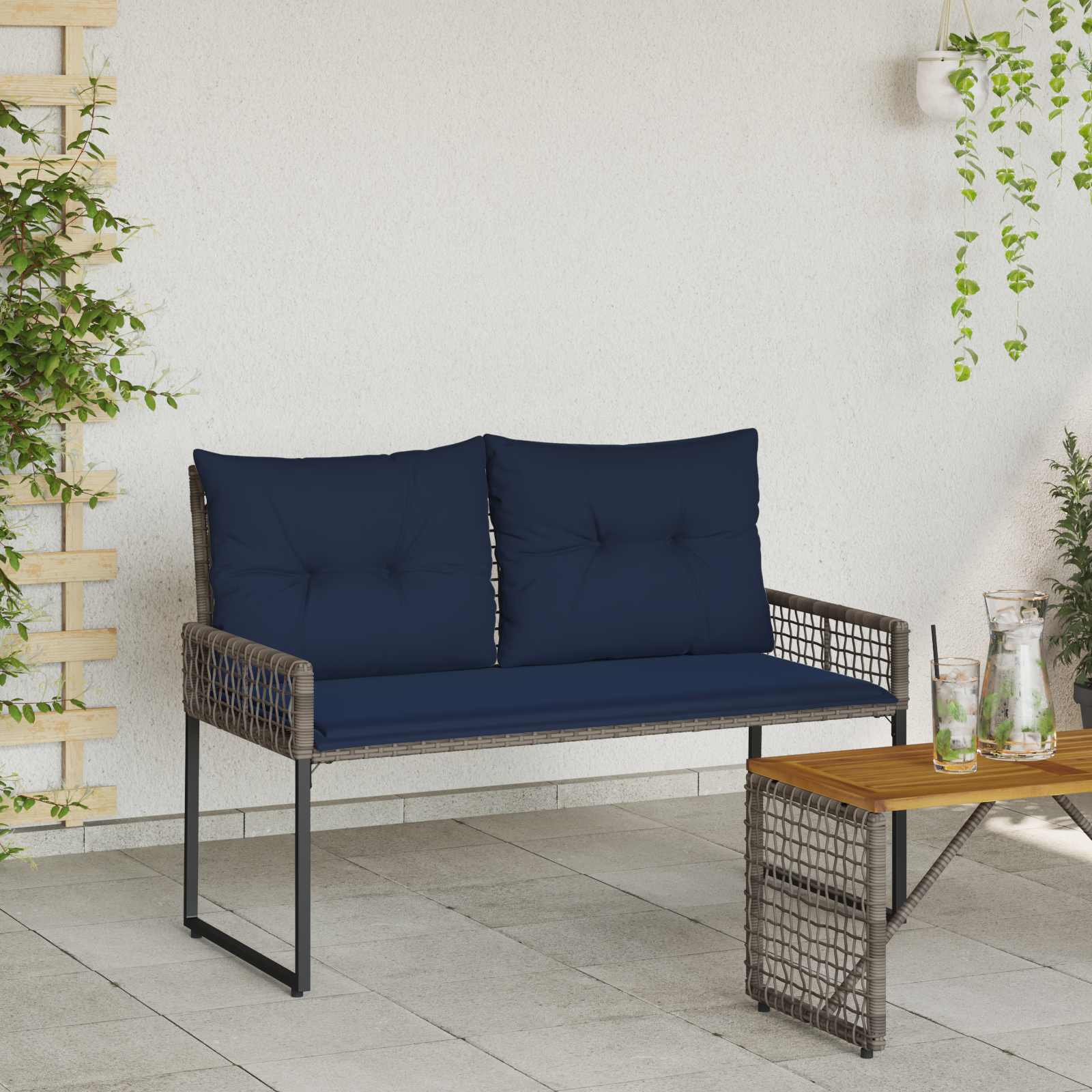 Lauko suolas Pilkas ir tamsiai mėlynas 118 x 55 x 82 cm