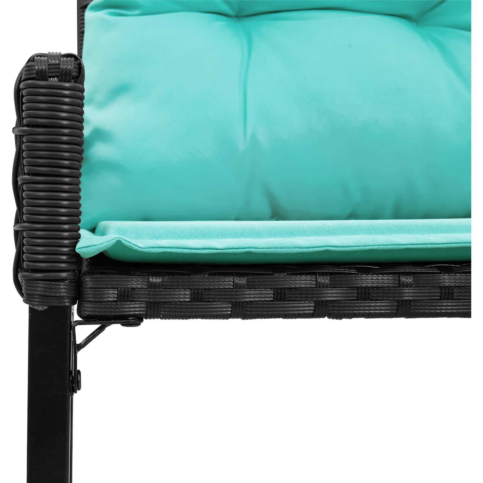 Lauko suolas su pagalve Juoda ir turkio 118 x 55 x 82 cm