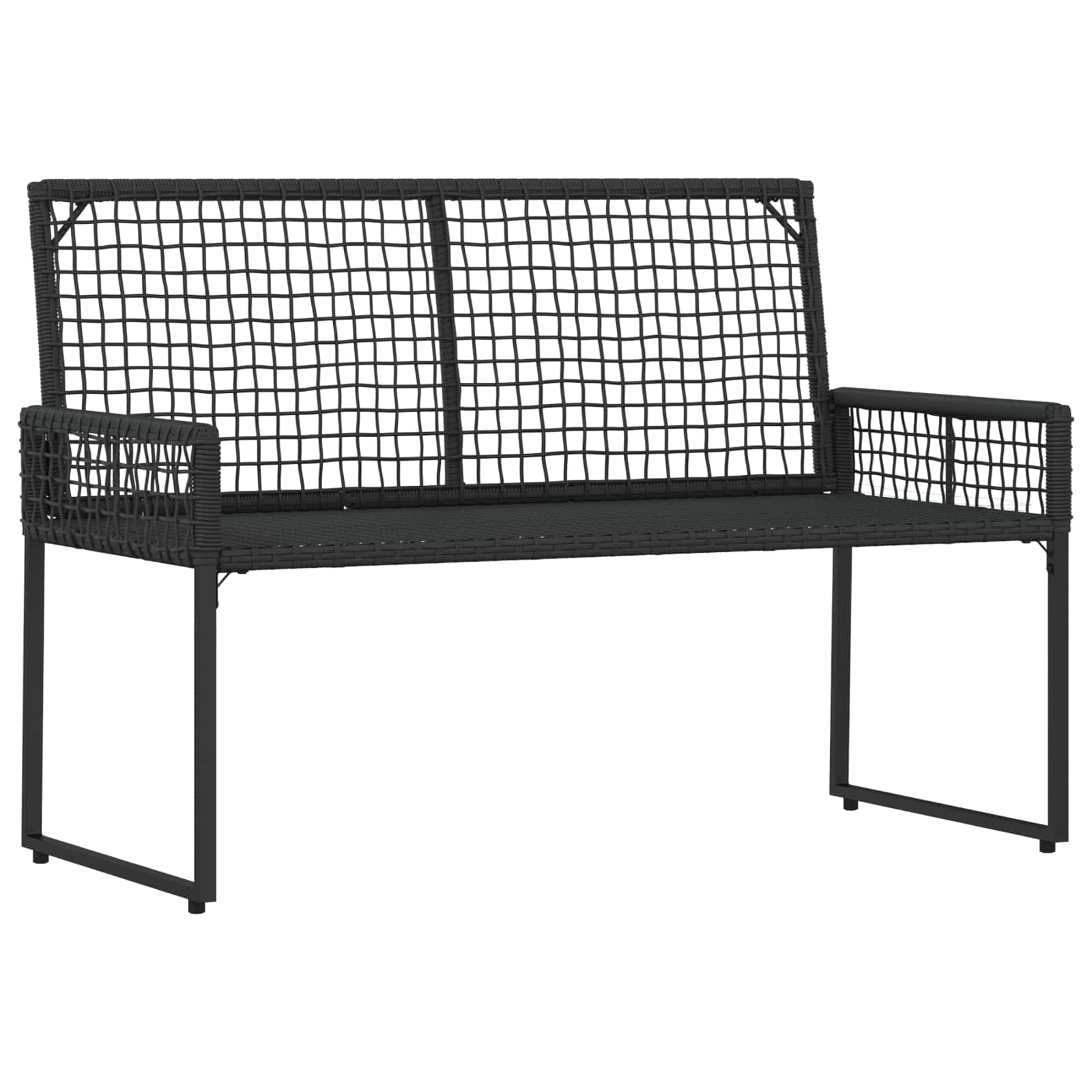 Lauko suolas su pagalve Juoda ir turkio 118 x 55 x 82 cm