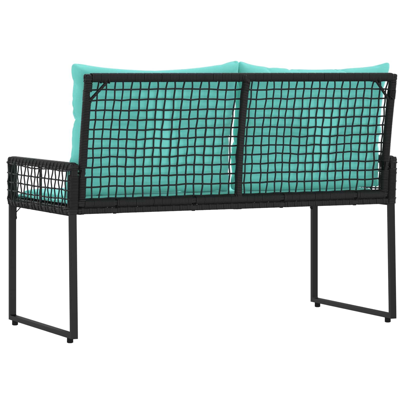 Lauko suolas su pagalve Juoda ir turkio 118 x 55 x 82 cm