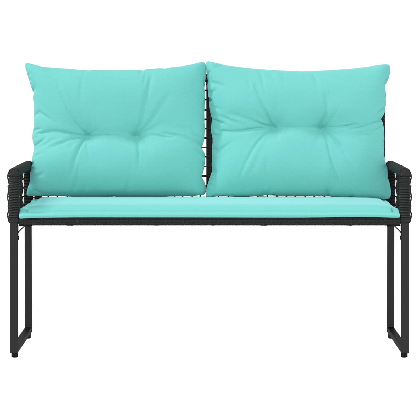 Lauko suolas su pagalve Juoda ir turkio 118 x 55 x 82 cm
