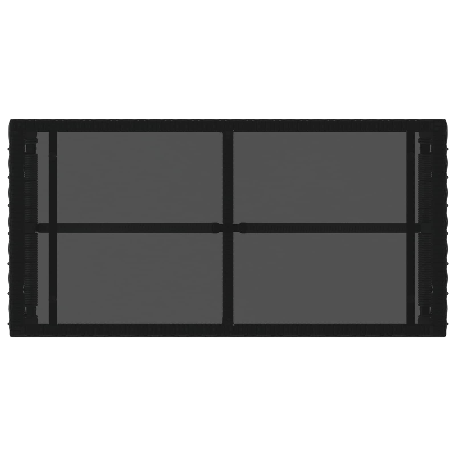 Lauko stalas Juodas 80 x 40 x 40 cm PE Rattan ir Stiklas