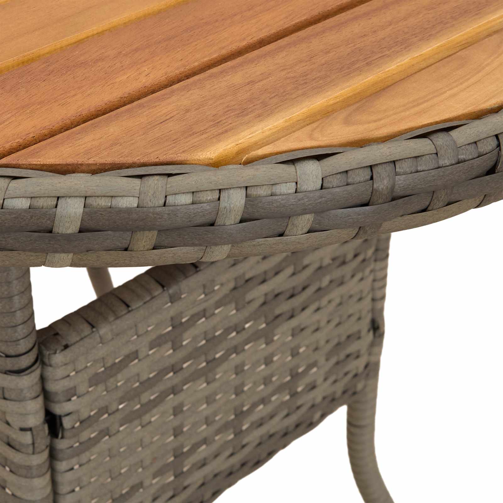 Dining Table with Storage Grey and Acacia 70 x 70 x 73 cm