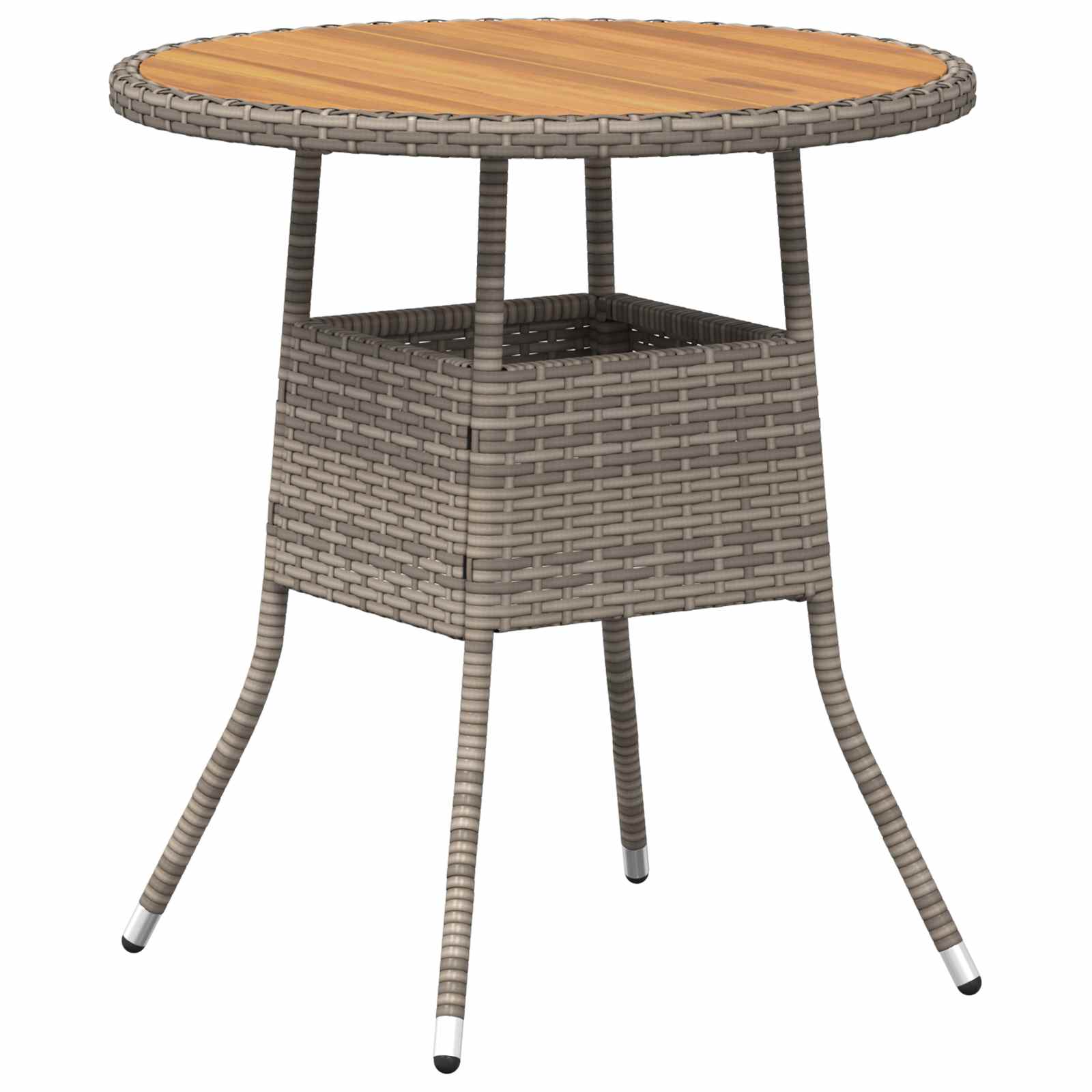 Dining Table with Storage Grey and Acacia 70 x 70 x 73 cm