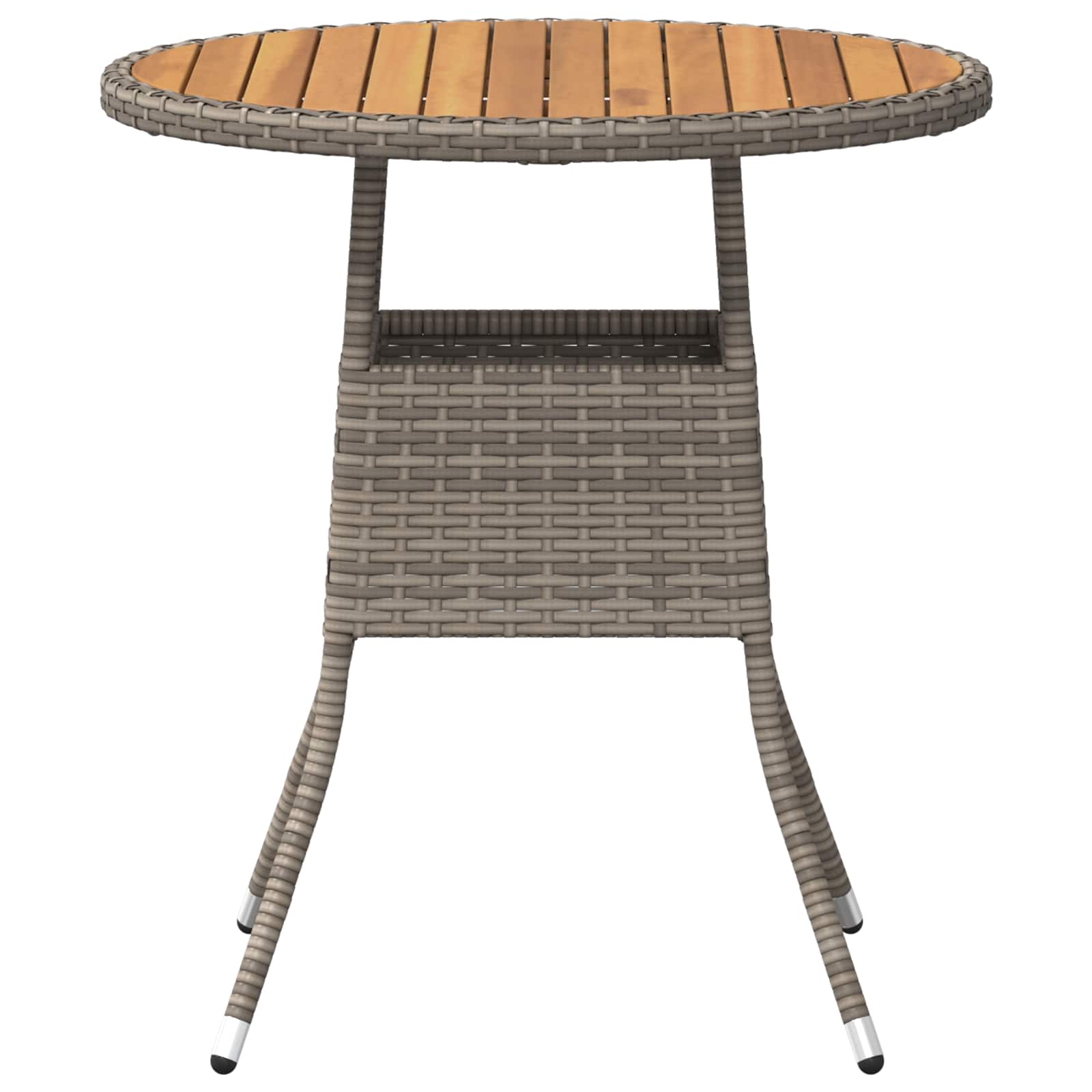 Dining Table with Storage Grey and Acacia 70 x 70 x 73 cm
