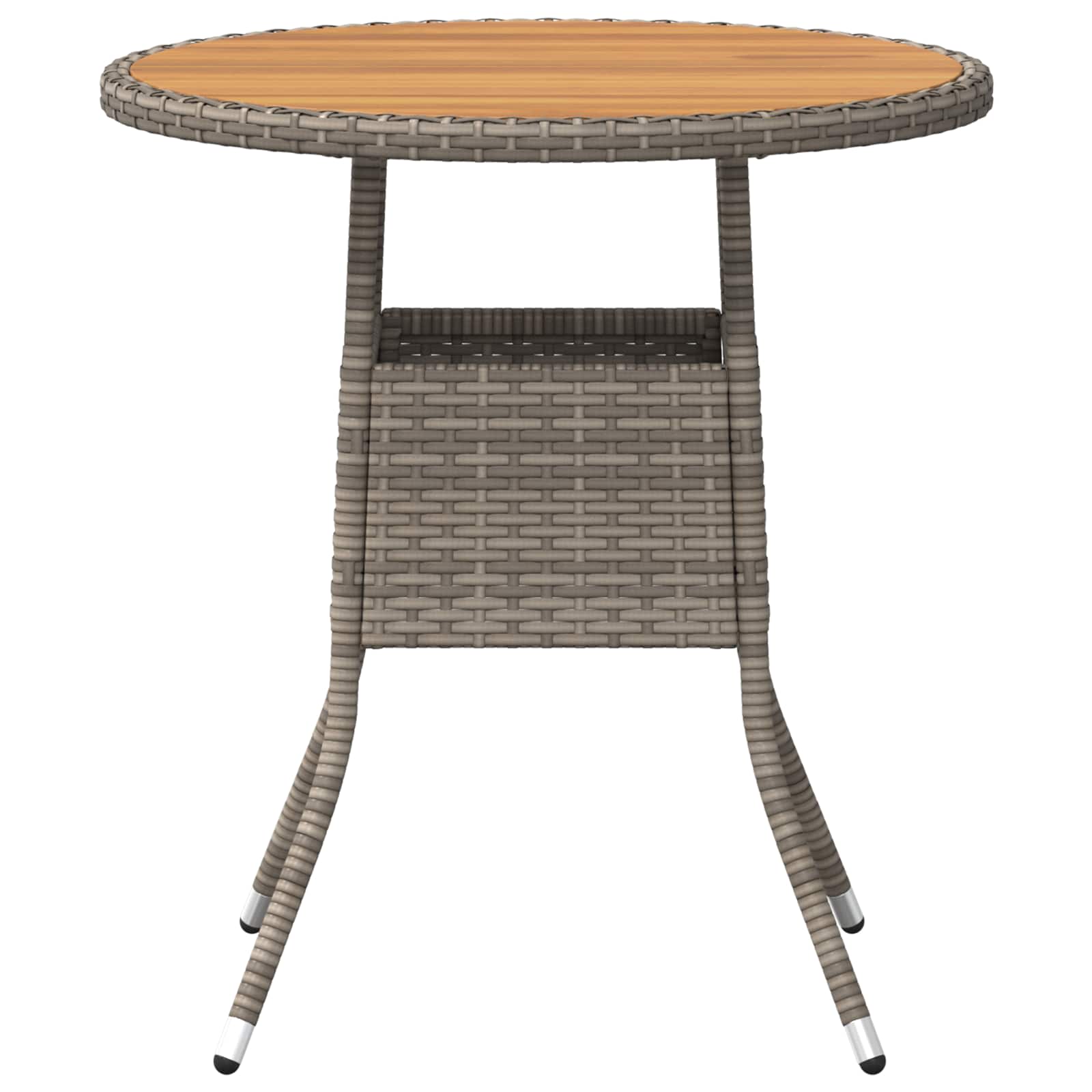 Dining Table with Storage Grey and Acacia 70 x 70 x 73 cm