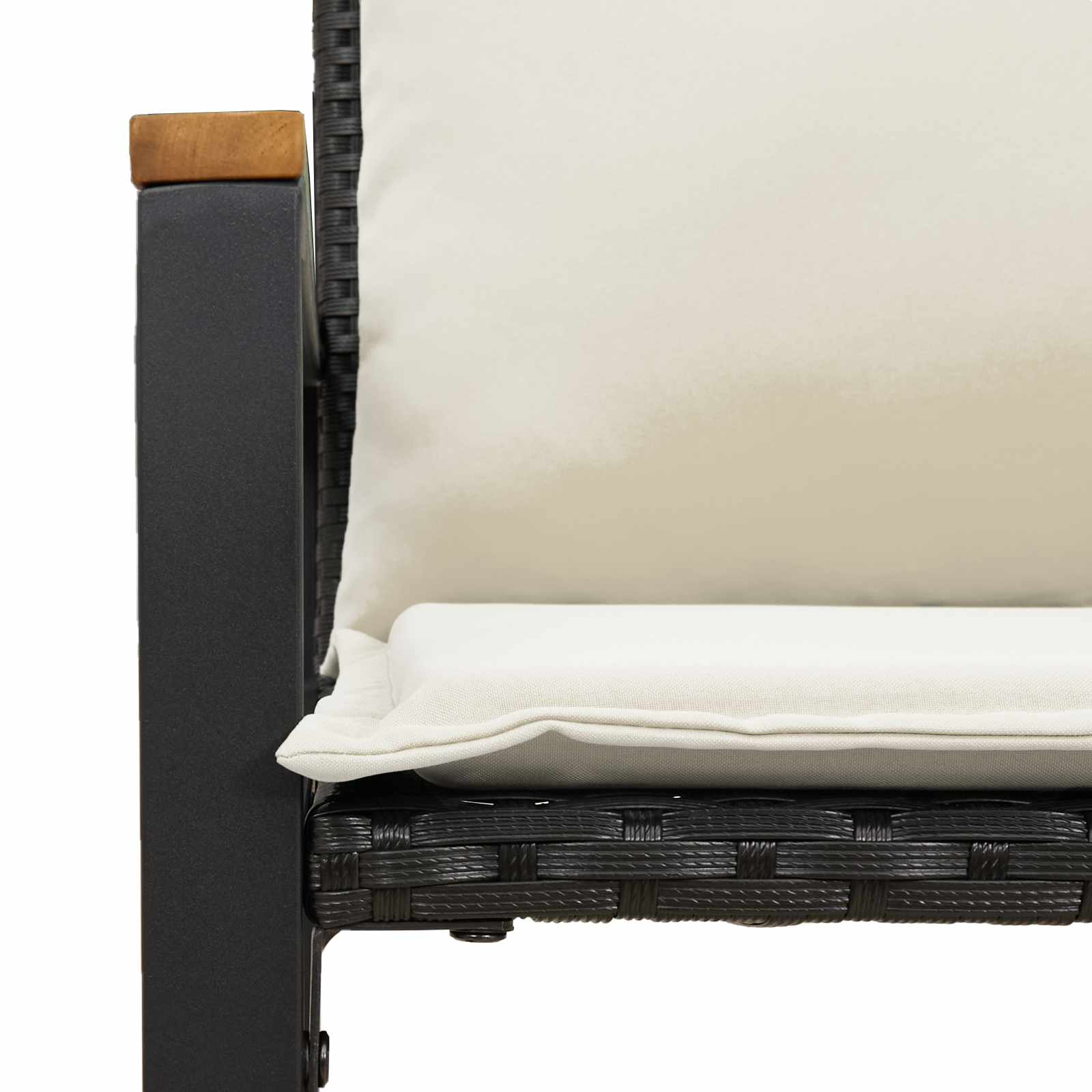 Sols Melns un krēmbalts 115 x 65 x 72 cm Rotangs