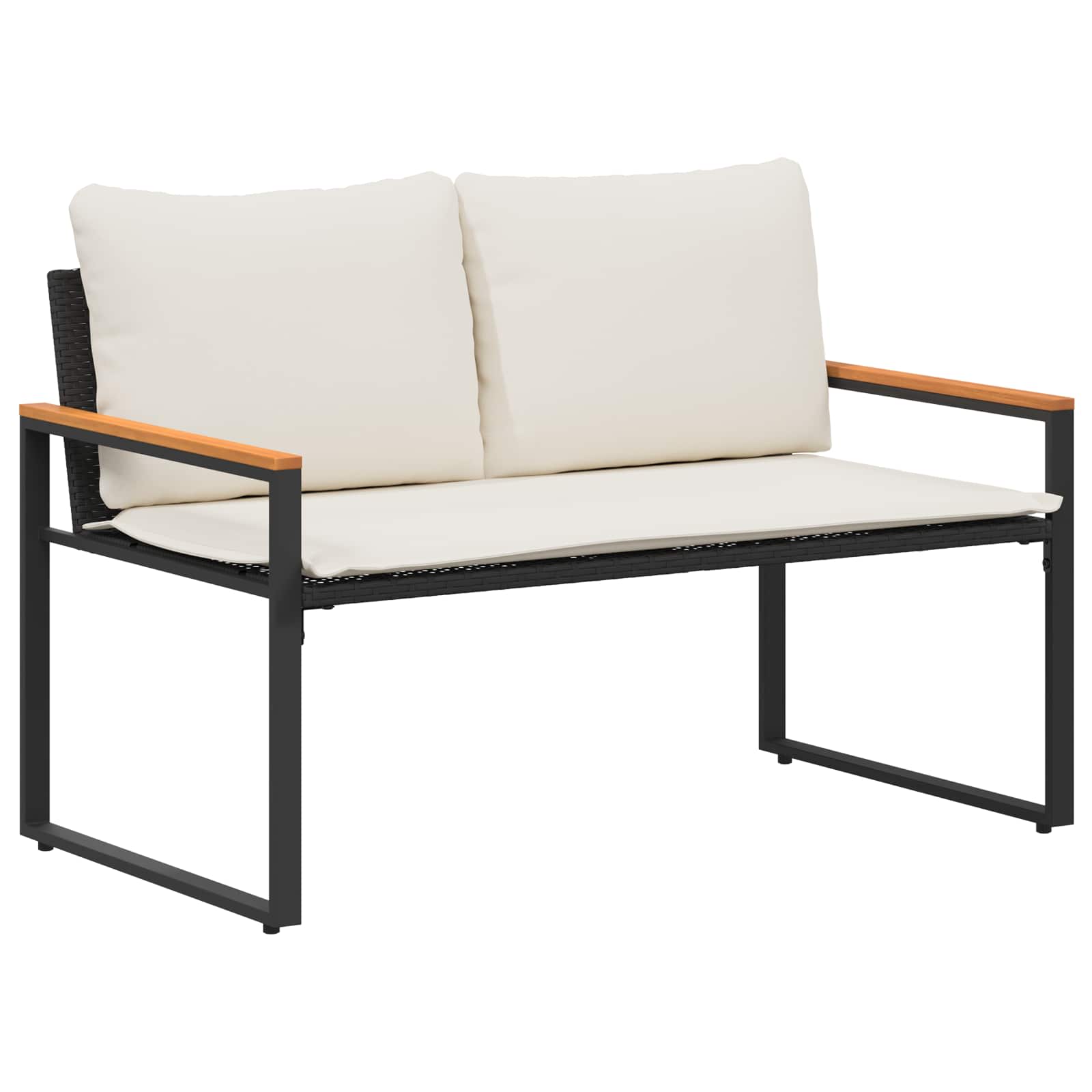 Sols Melns un krēmbalts 115 x 65 x 72 cm Rotangs