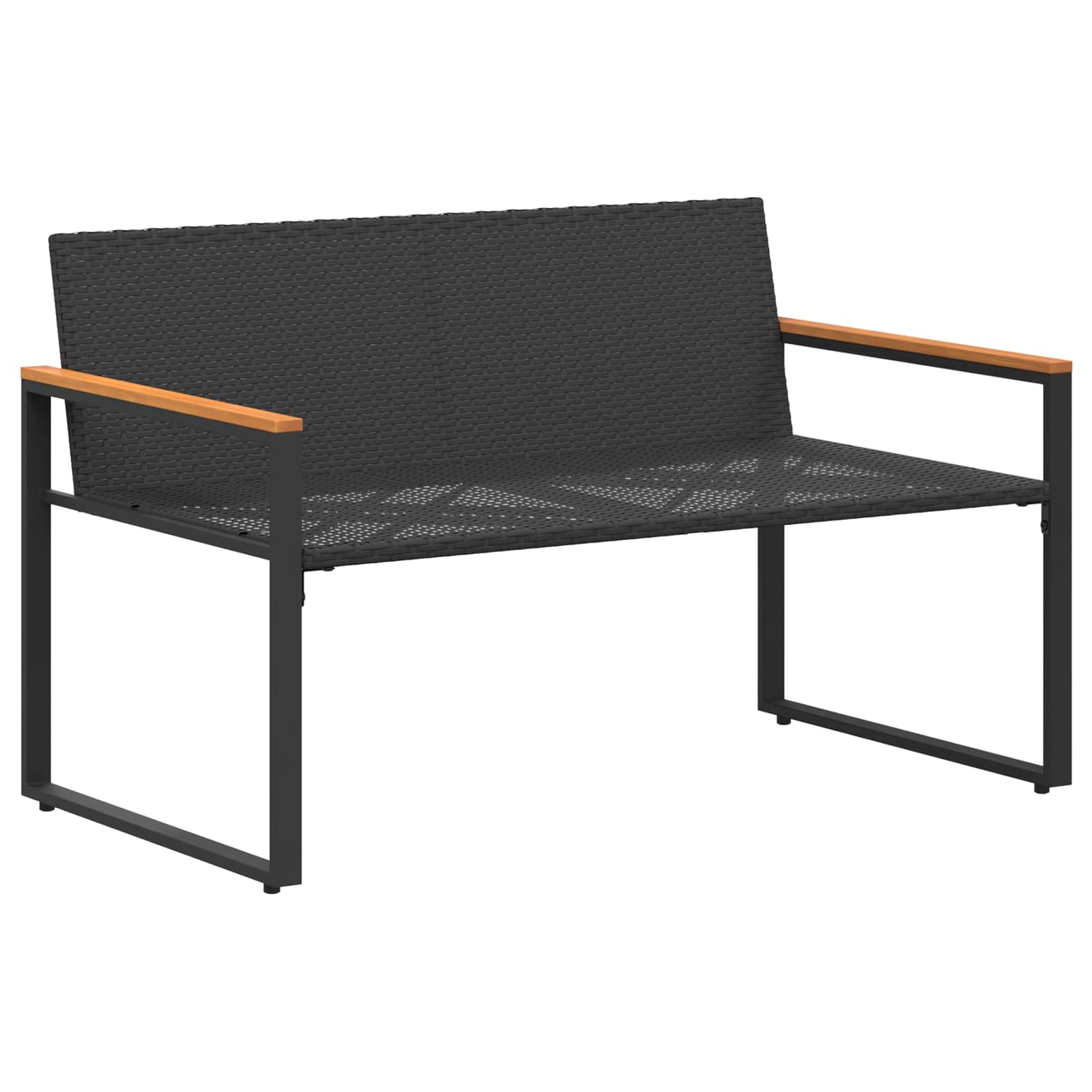 Sols Melns un krēmbalts 115 x 65 x 72 cm Rotangs