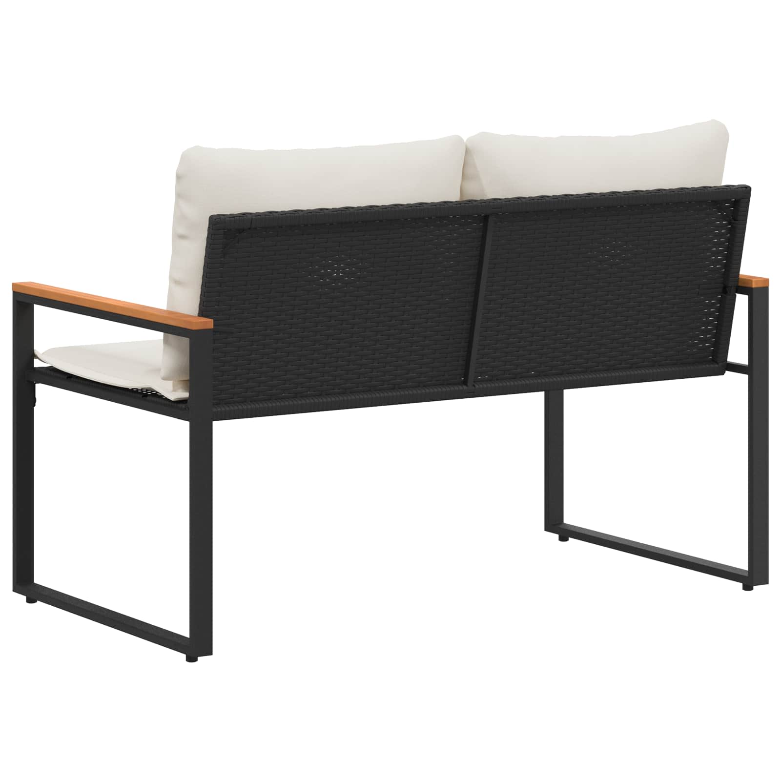 Sols Melns un krēmbalts 115 x 65 x 72 cm Rotangs