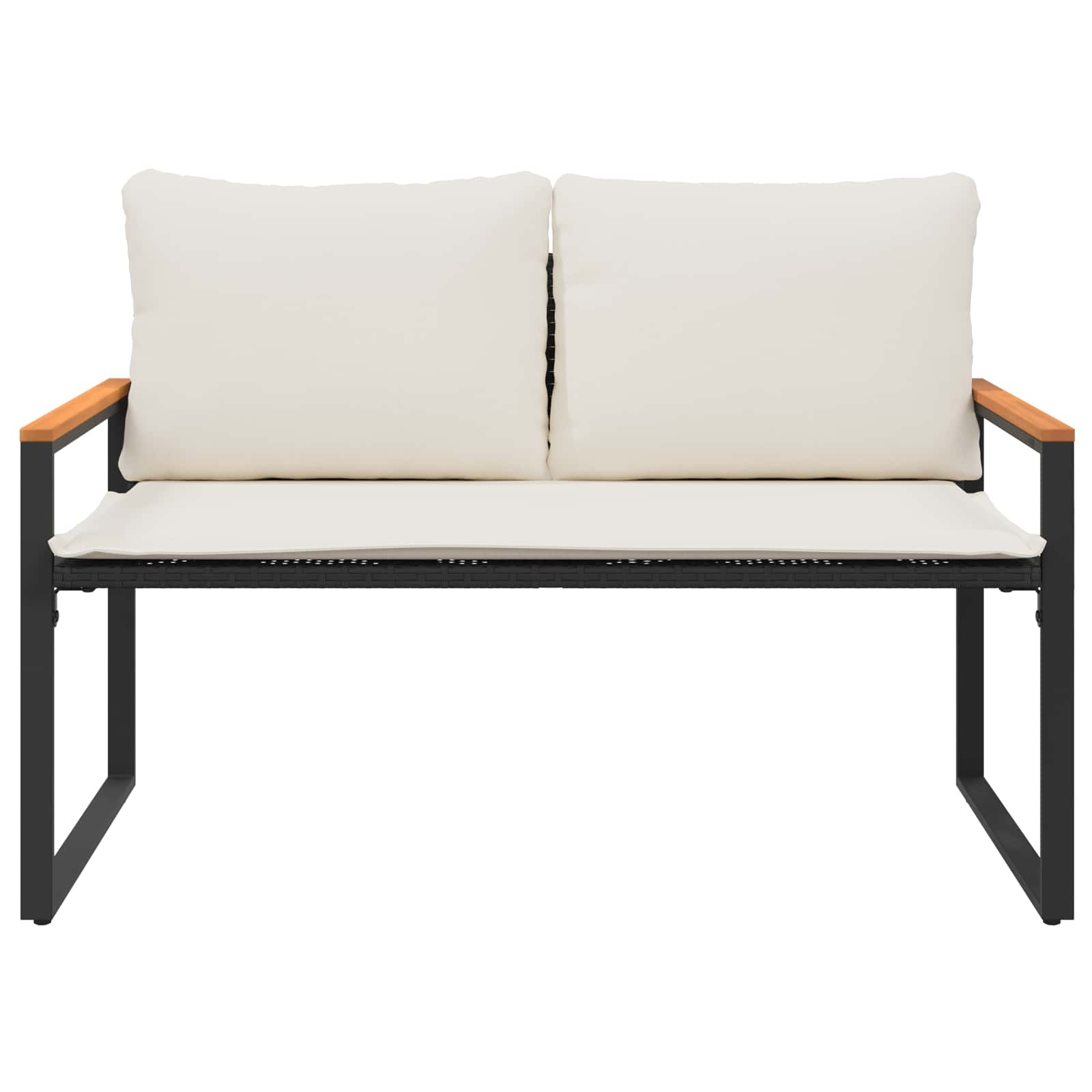 Sols Melns un krēmbalts 115 x 65 x 72 cm Rotangs