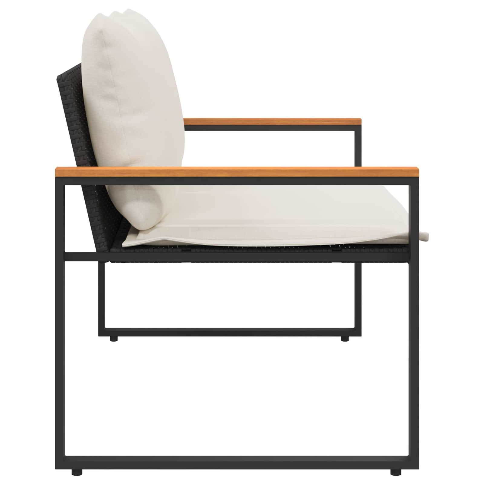 Sols Melns un krēmbalts 115 x 65 x 72 cm Rotangs