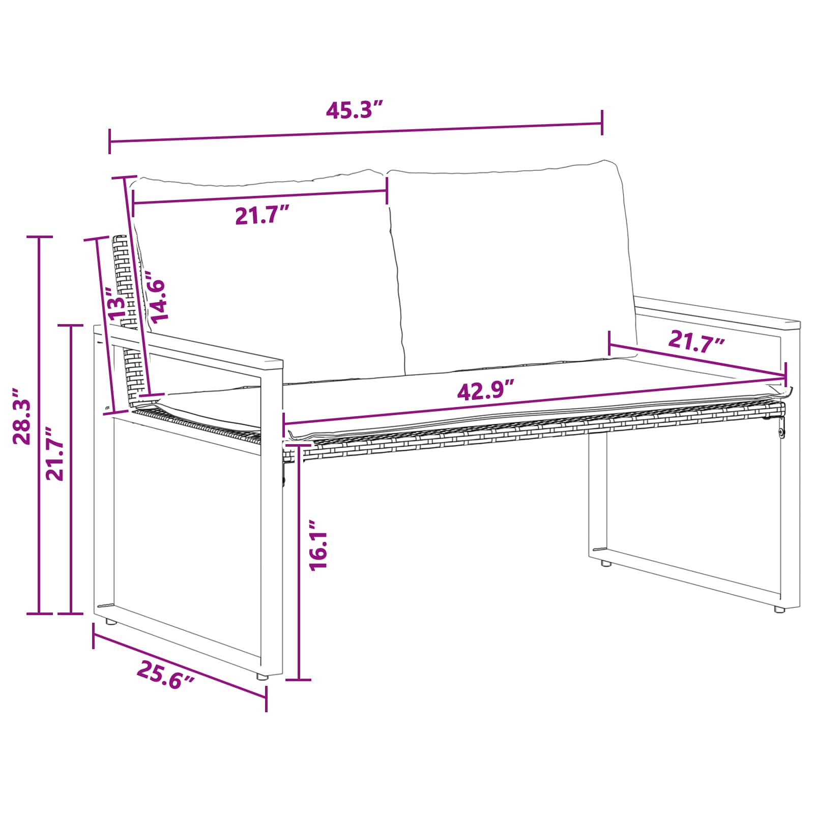 suoliukas Juoda ir kreminė balta 115 x 65 x 72 cm Ratanas