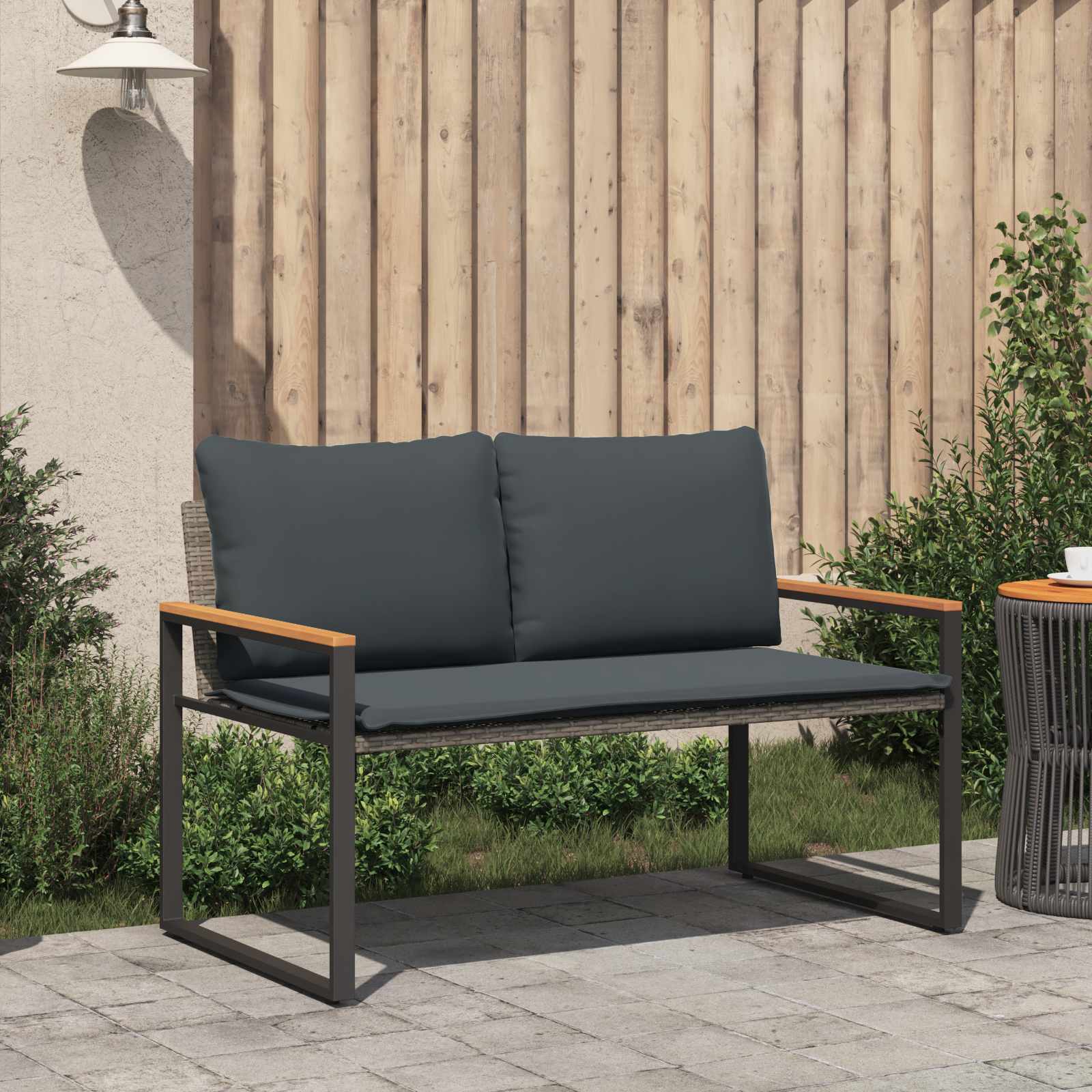 Sols Pelēks un tumši pelēks 115 x 65 x 72 cm Rotangpalma