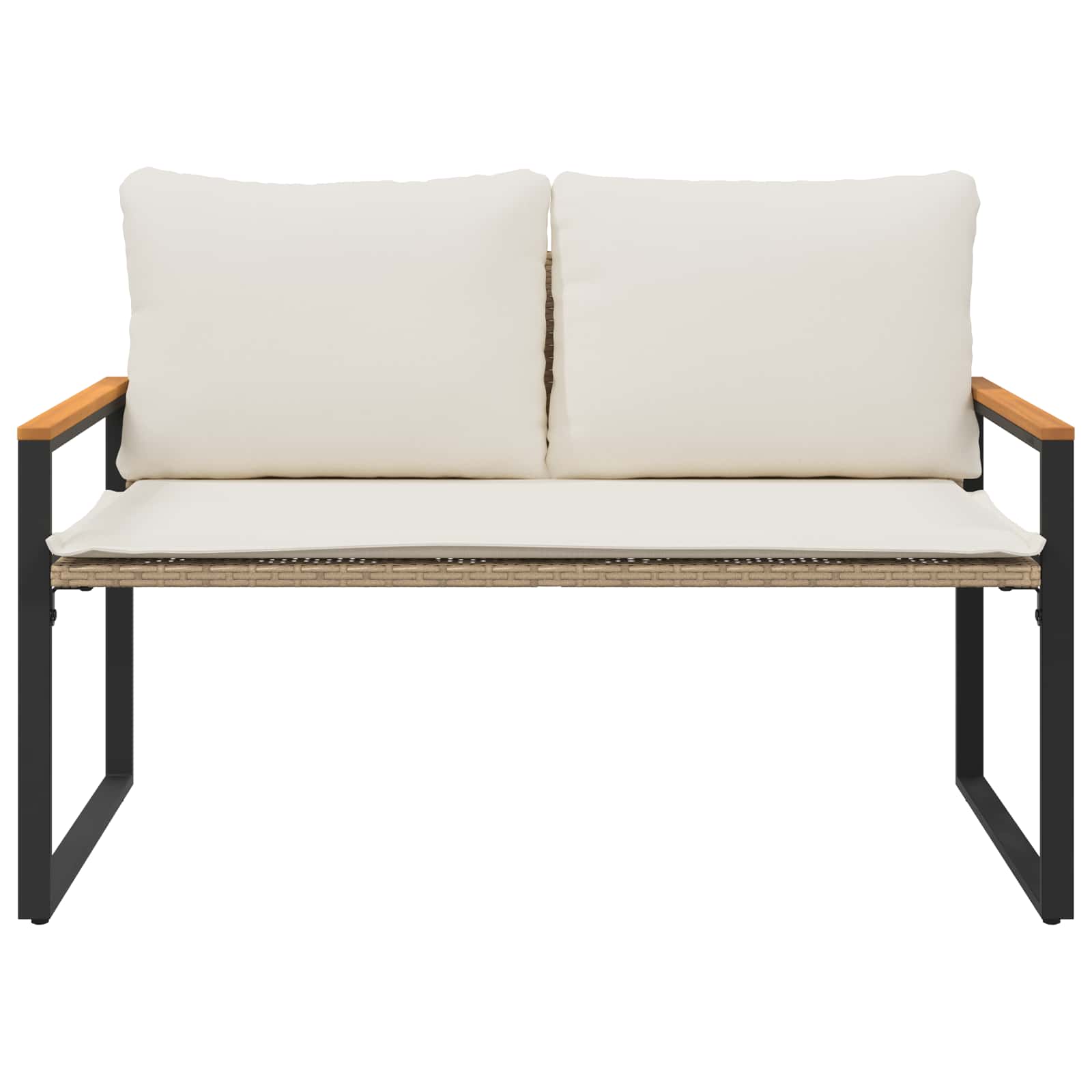 suoliukas Bežė ir kreminė balta 115 x 65 x 72 cm Ratanas